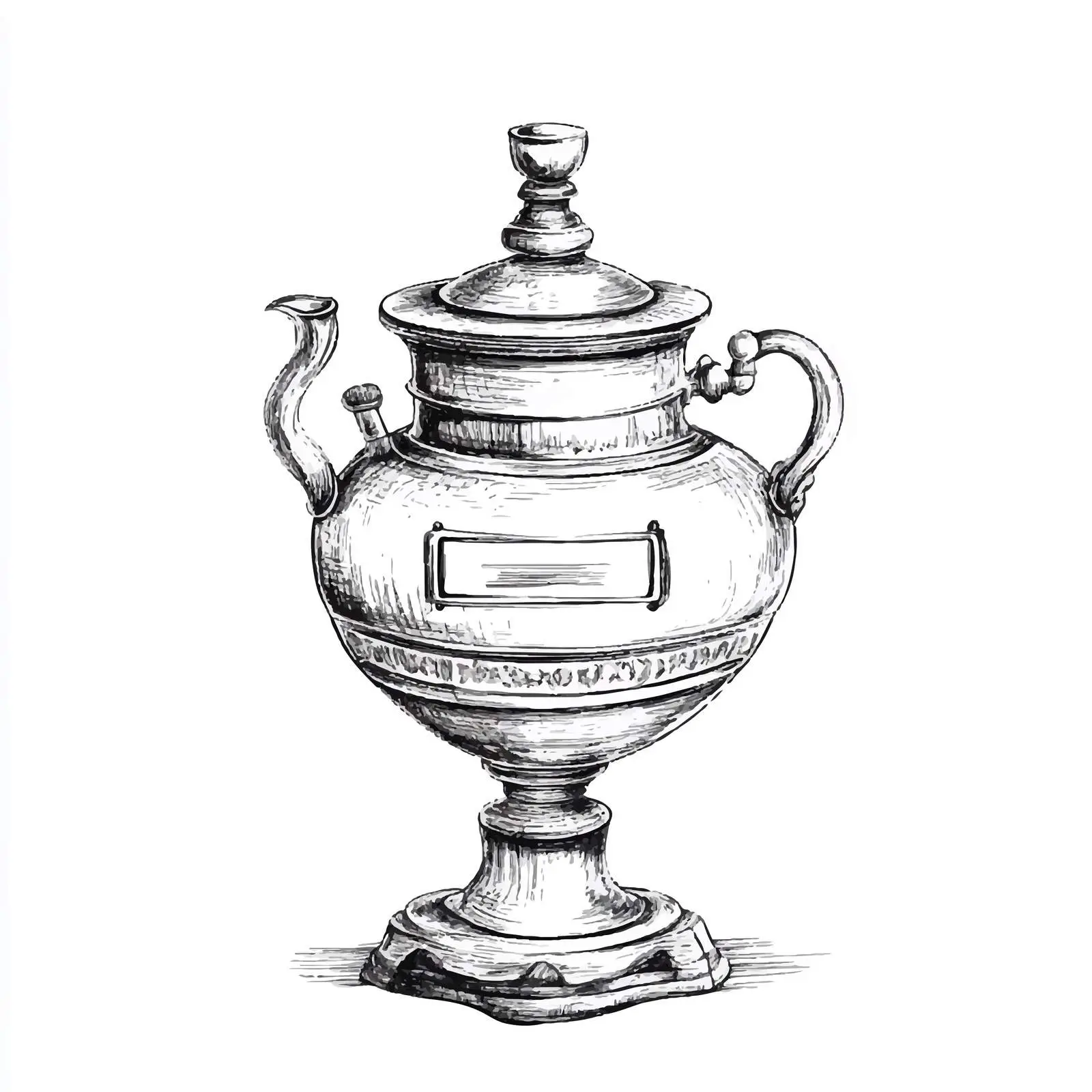 Sketch Style Samovar on White Background — free download from Dotvec