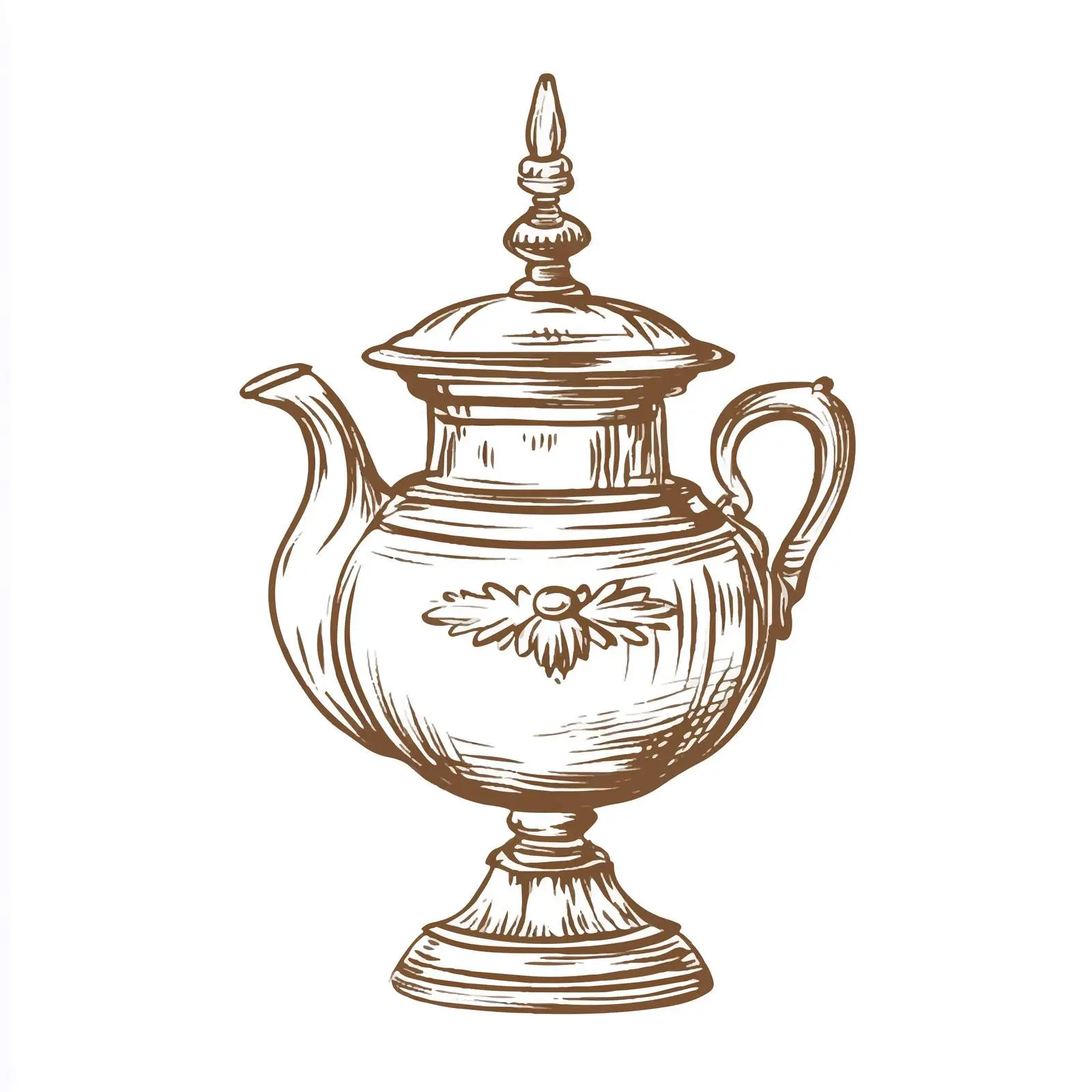 Hand-drawn Samovar Illustration on White Background — free download from Dotvec