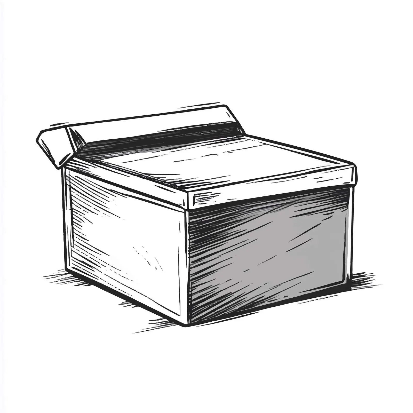 Black and White Cartoon Box Vector Illustration — free download from Dotvec