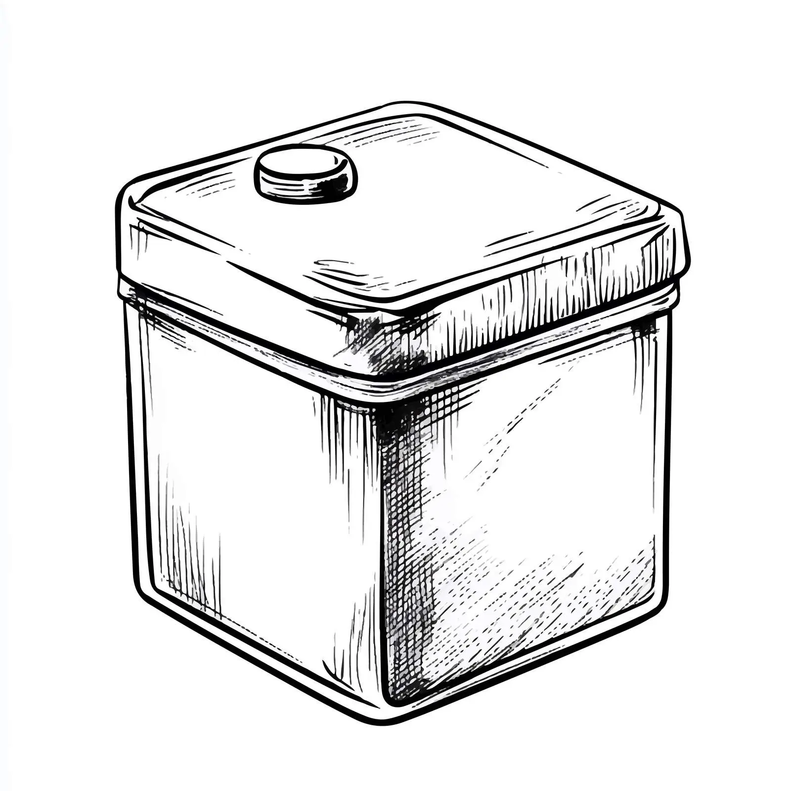 Black and White Cartoon Box Vector Illustration — free download from Dotvec