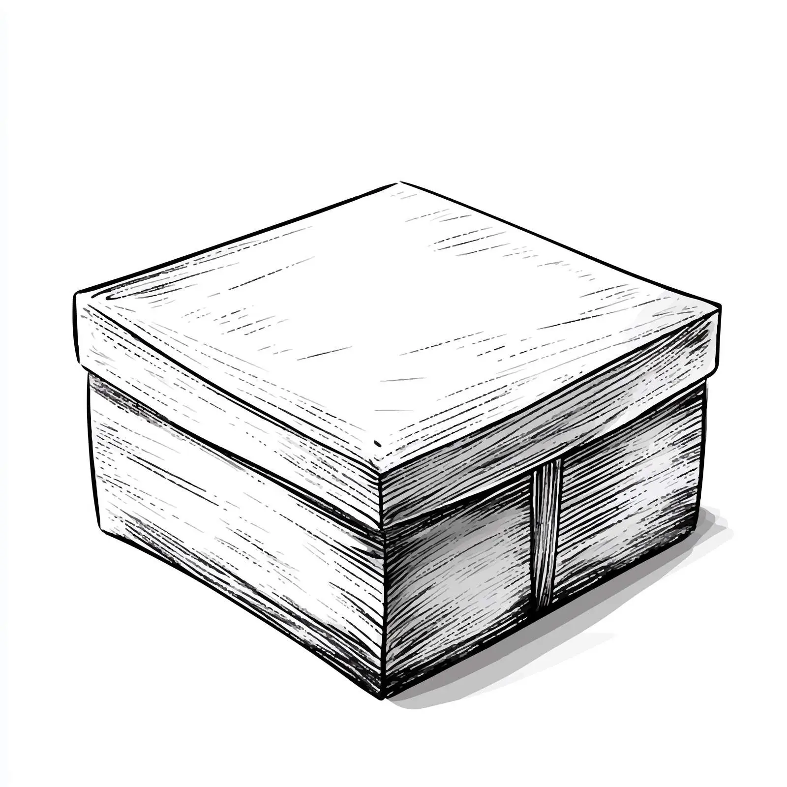 Black and White Cartoon Box Vector Illustration — free download from Dotvec
