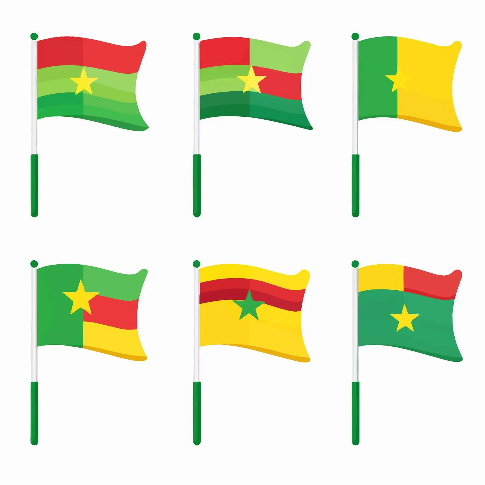 National Flag Colors Clip Art Set — free download from Dotvec