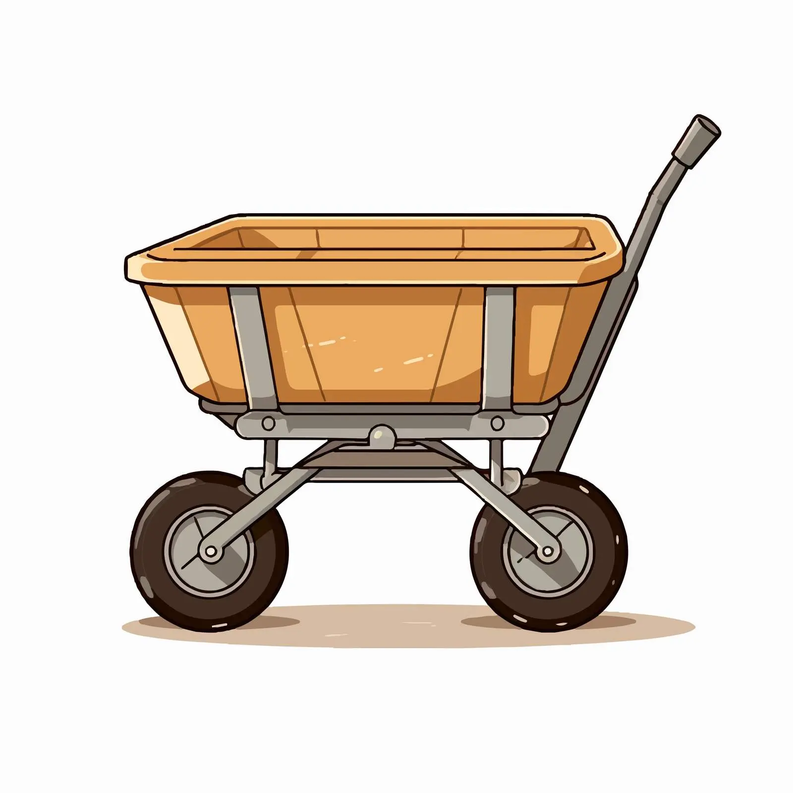 Sand Cart Line Vector Illustration on White Background – free sport equipment image from Dotvec