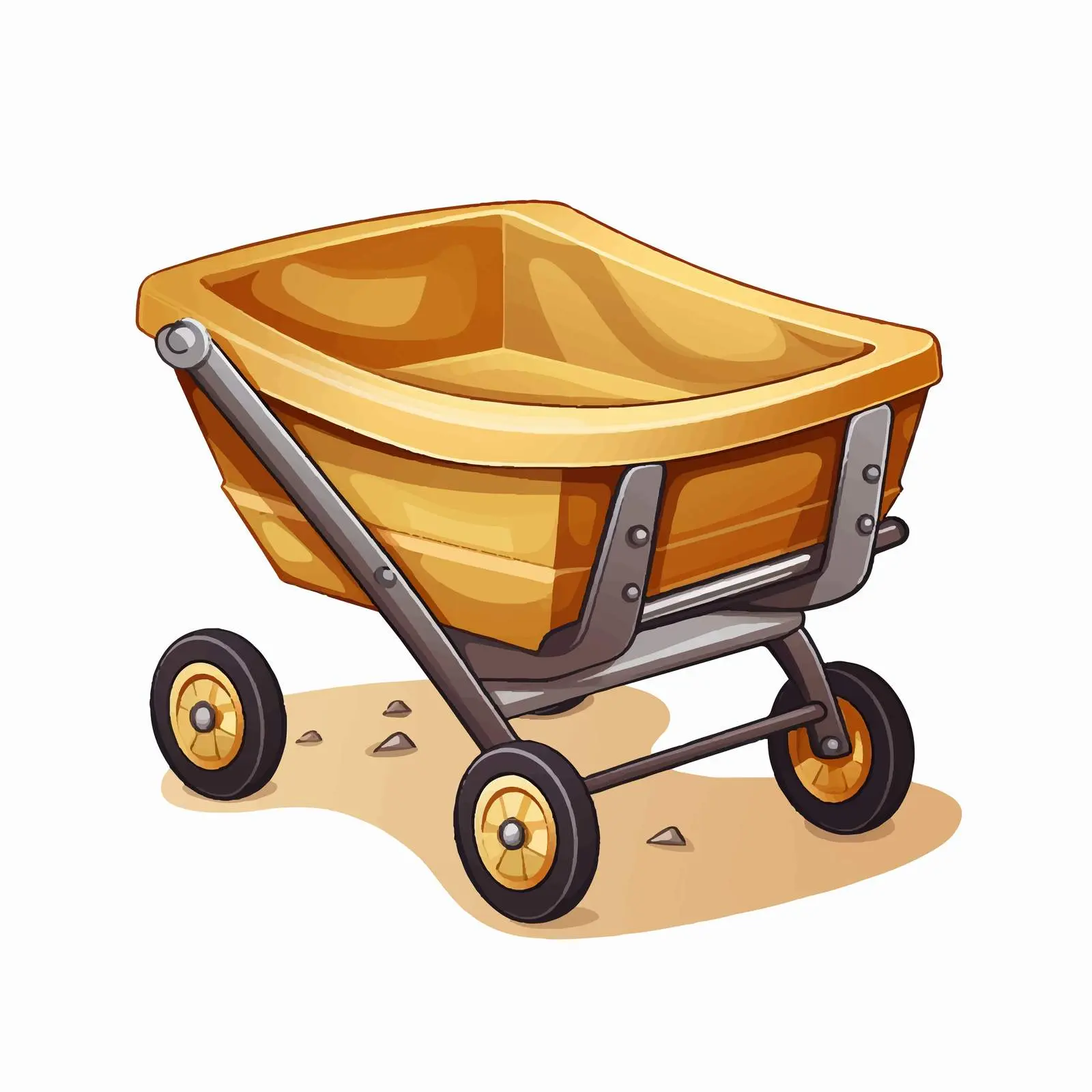 Sand Cart Vector Illustration on White Background – free sandbox equipment image from Dotvec