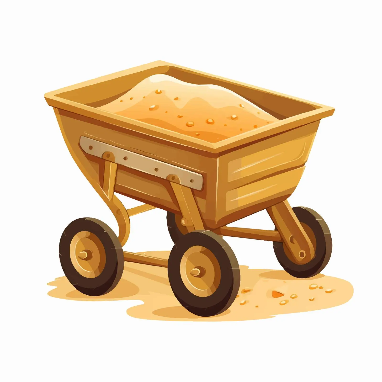 Sand Cart Vector Illustration on White Background – free sandbox equipment image from Dotvec