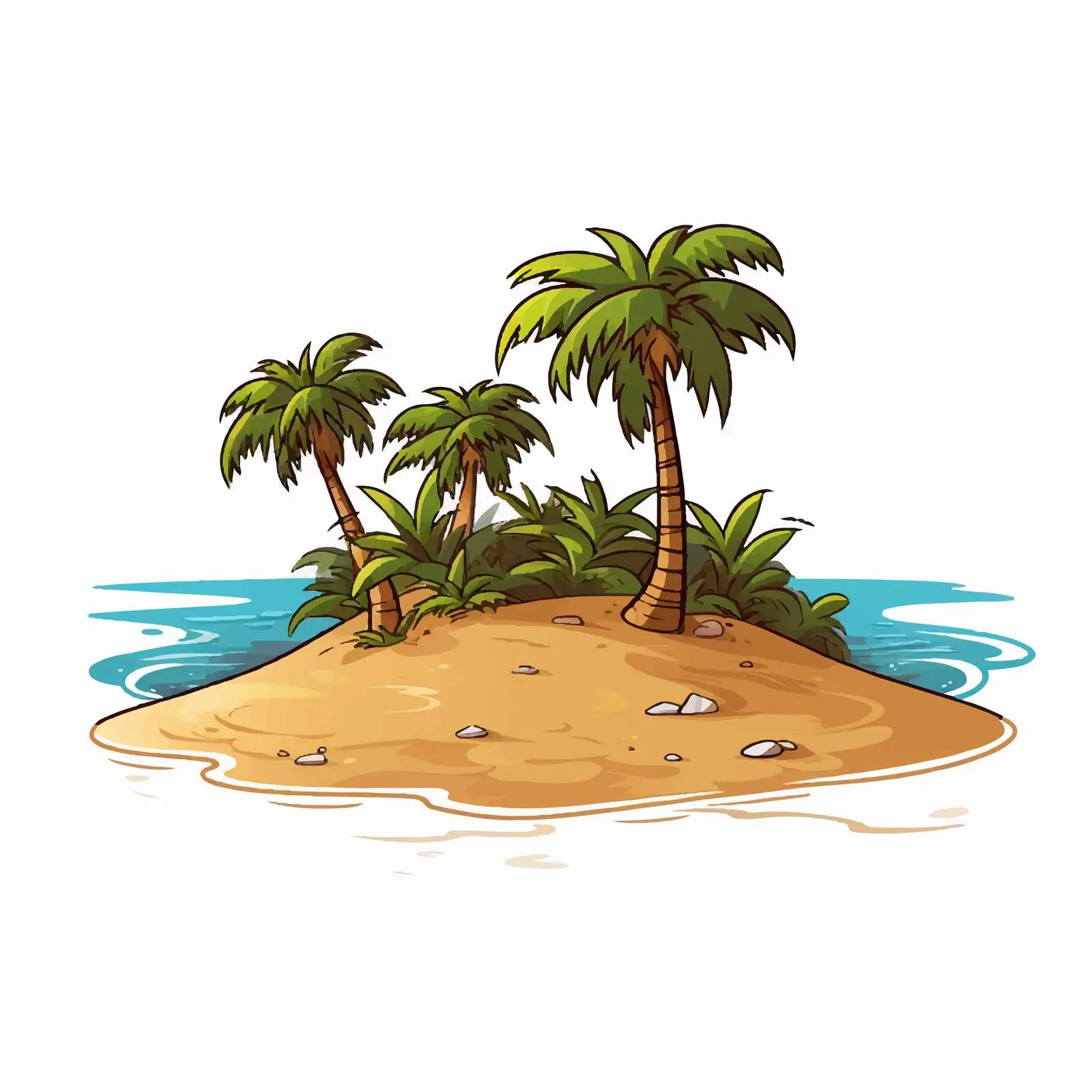 Tropical Deserted Island with Palm Trees — free download from Dotvec
