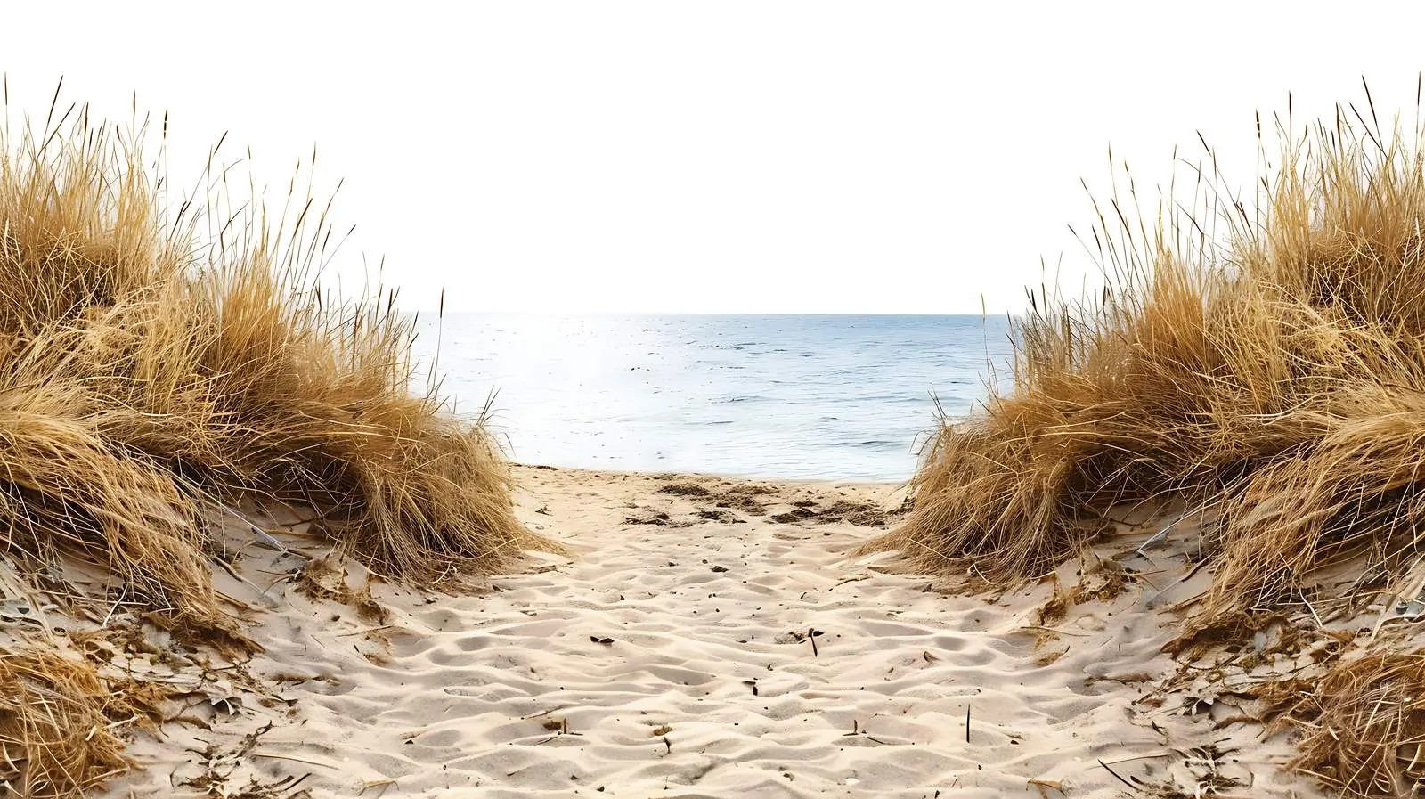 Path to Tranquil Beach and Calm Sea – free seashell image from Dotvec