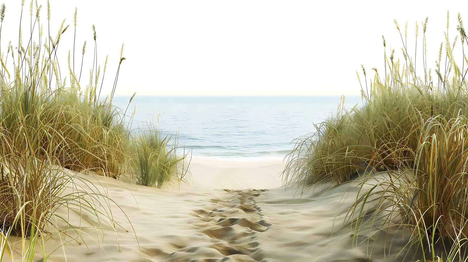 Serene Beach Path Leading to Tranquil Sea — free download from Dotvec