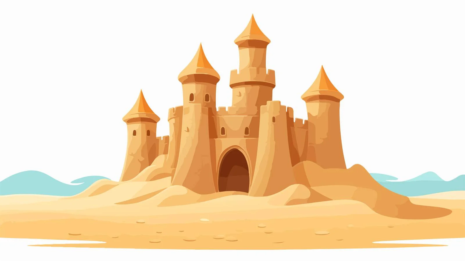 Sand Castle Flat Style Design — free download from Dotvec