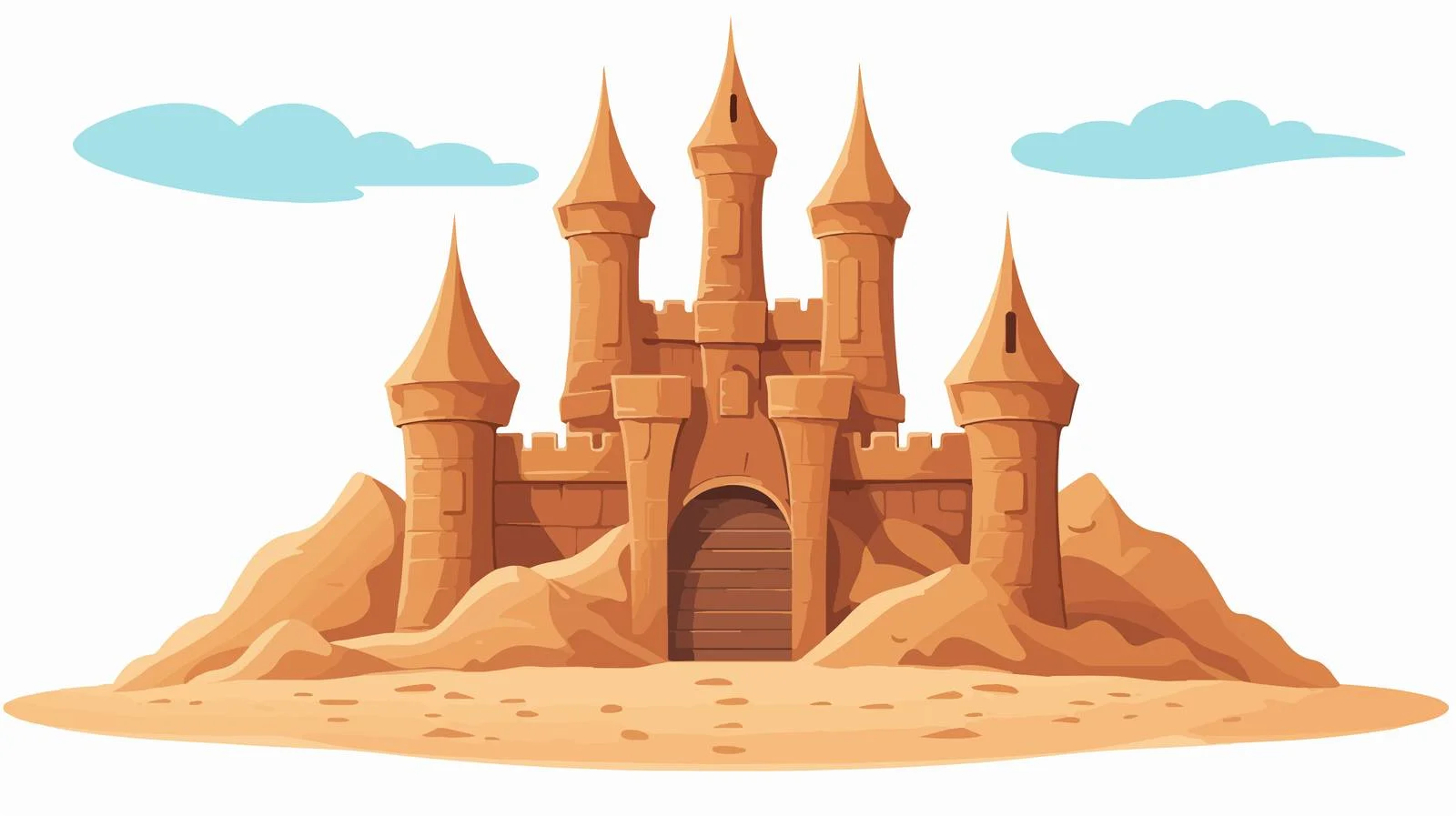 Sand Castle Flat Design Style Image — free download from Dotvec