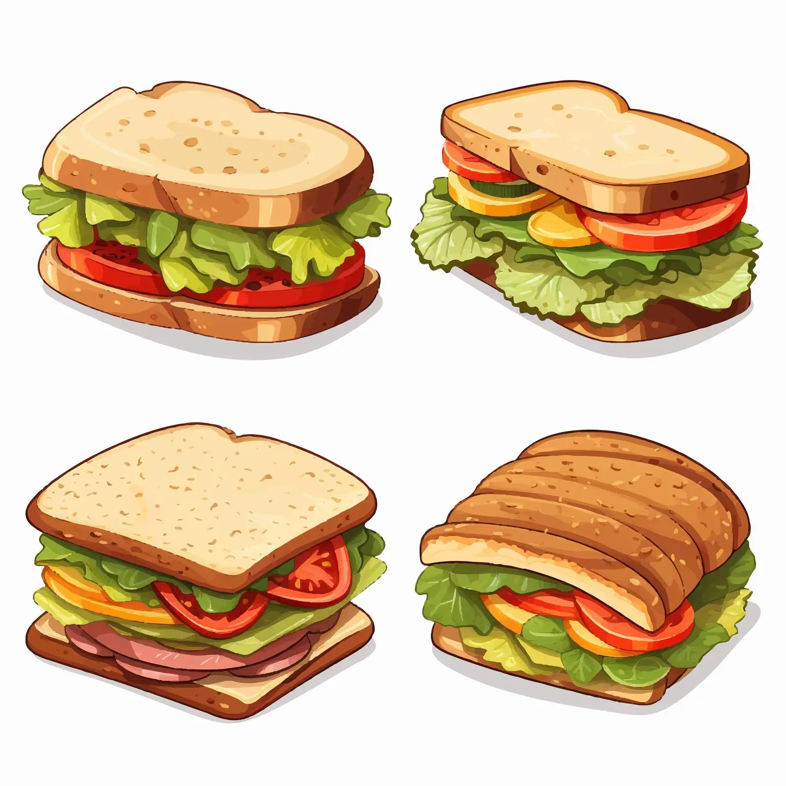 Isolated Sandwich Line Vector Illustration on White — free download from Dotvec