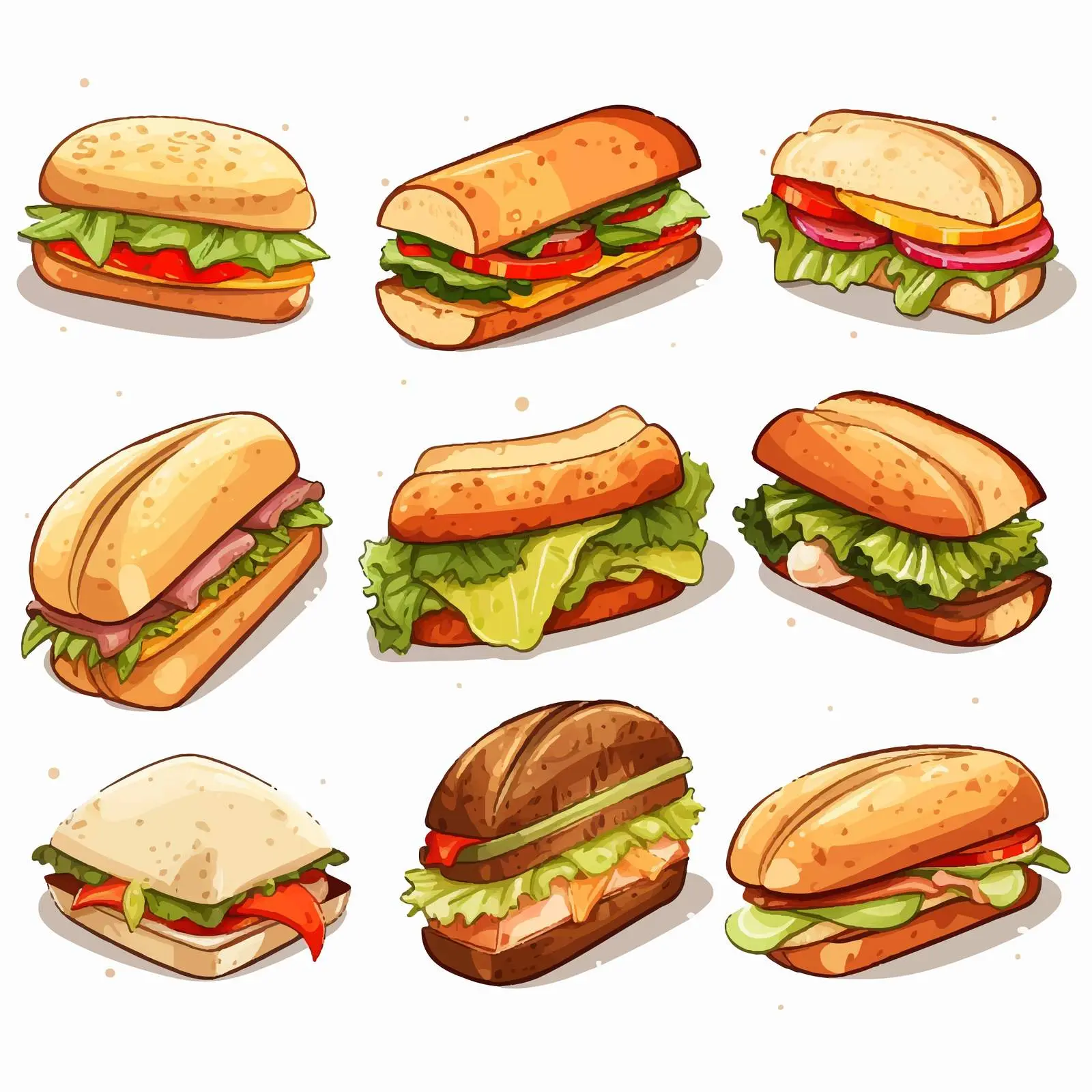 Isolated Sandwich Vector Illustration on White Background — free download from Dotvec