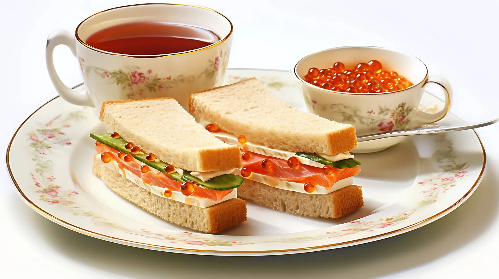 Elegant Sandwich with Butter and Red Caviar — free download from Dotvec