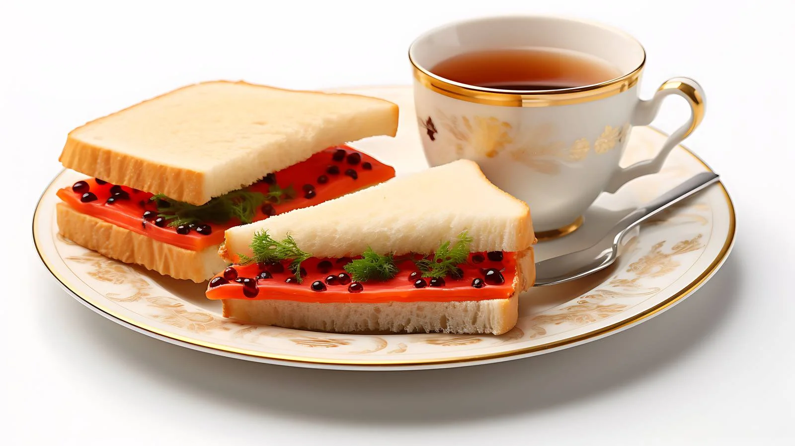 Elegant Sandwich with Butter and Red Caviar — free download from Dotvec