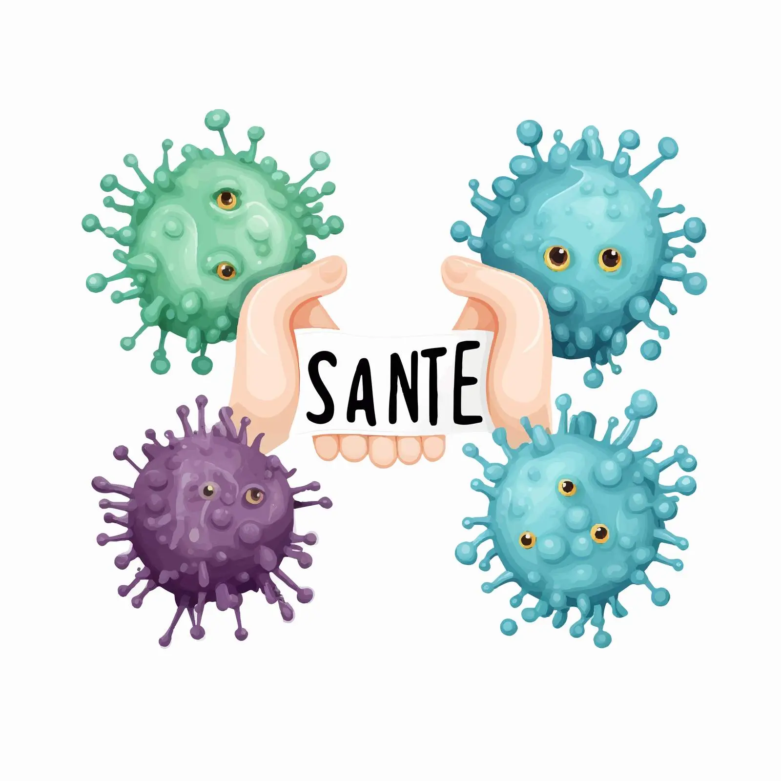Virus Spread and Hand Sanitization Vector Design — free download from Dotvec