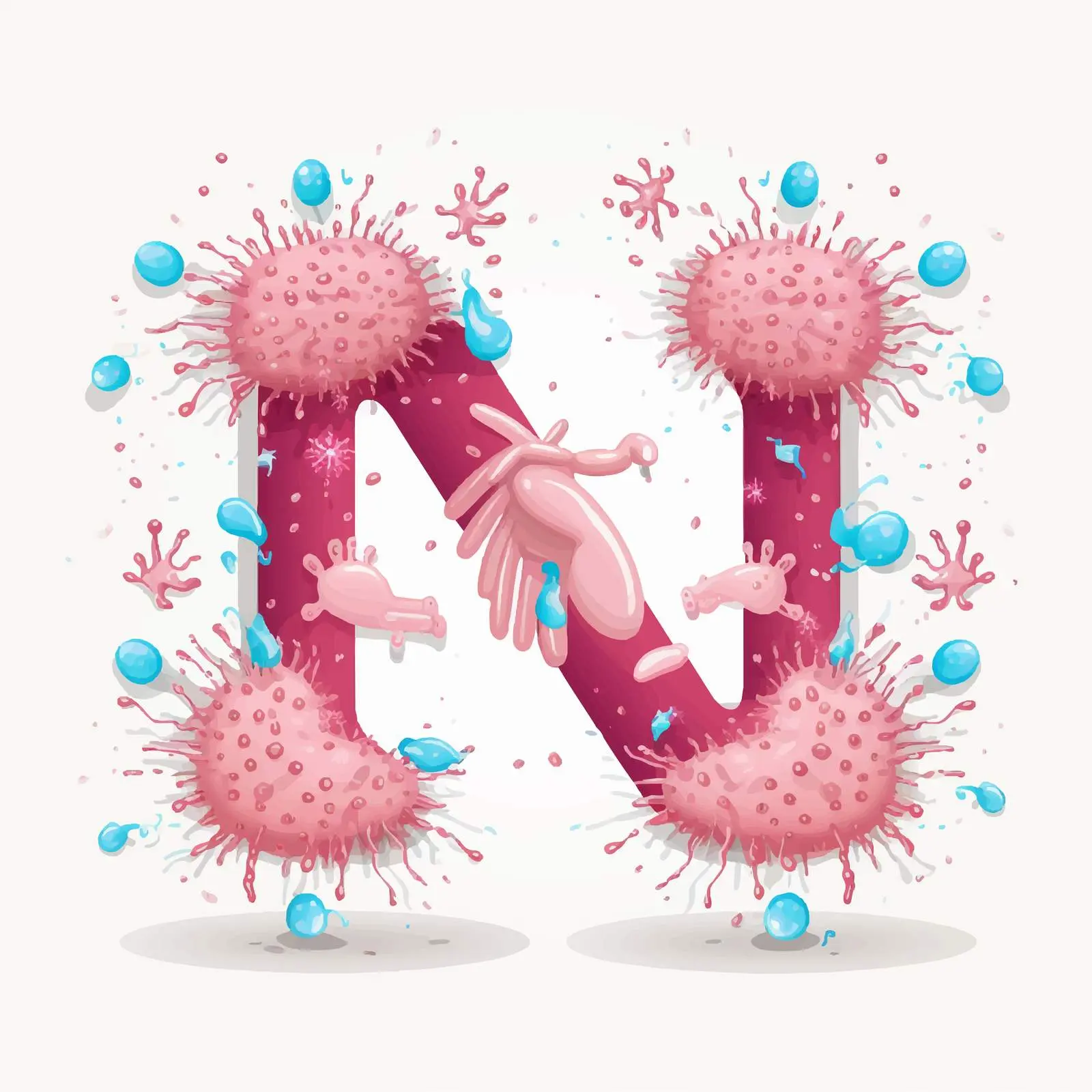 Hand Sanitization Vector Design with Virus Spread – free protective measures image from Dotvec