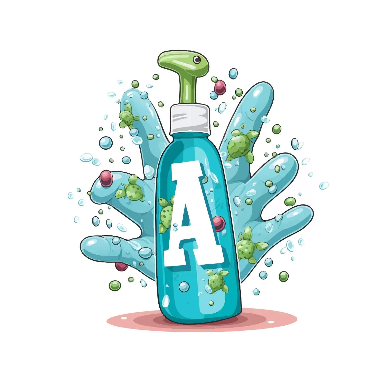 Cartoon Style Hand Sanitization Illustration — free download from Dotvec