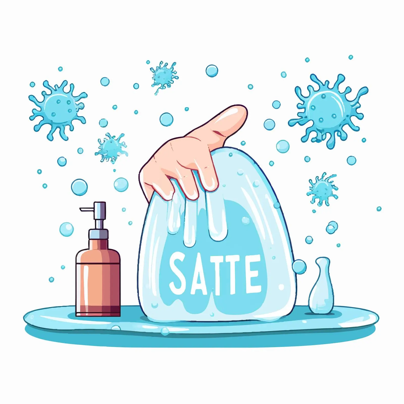 Cartoon Style Hand Washing Sanitation Illustration — free download from Dotvec