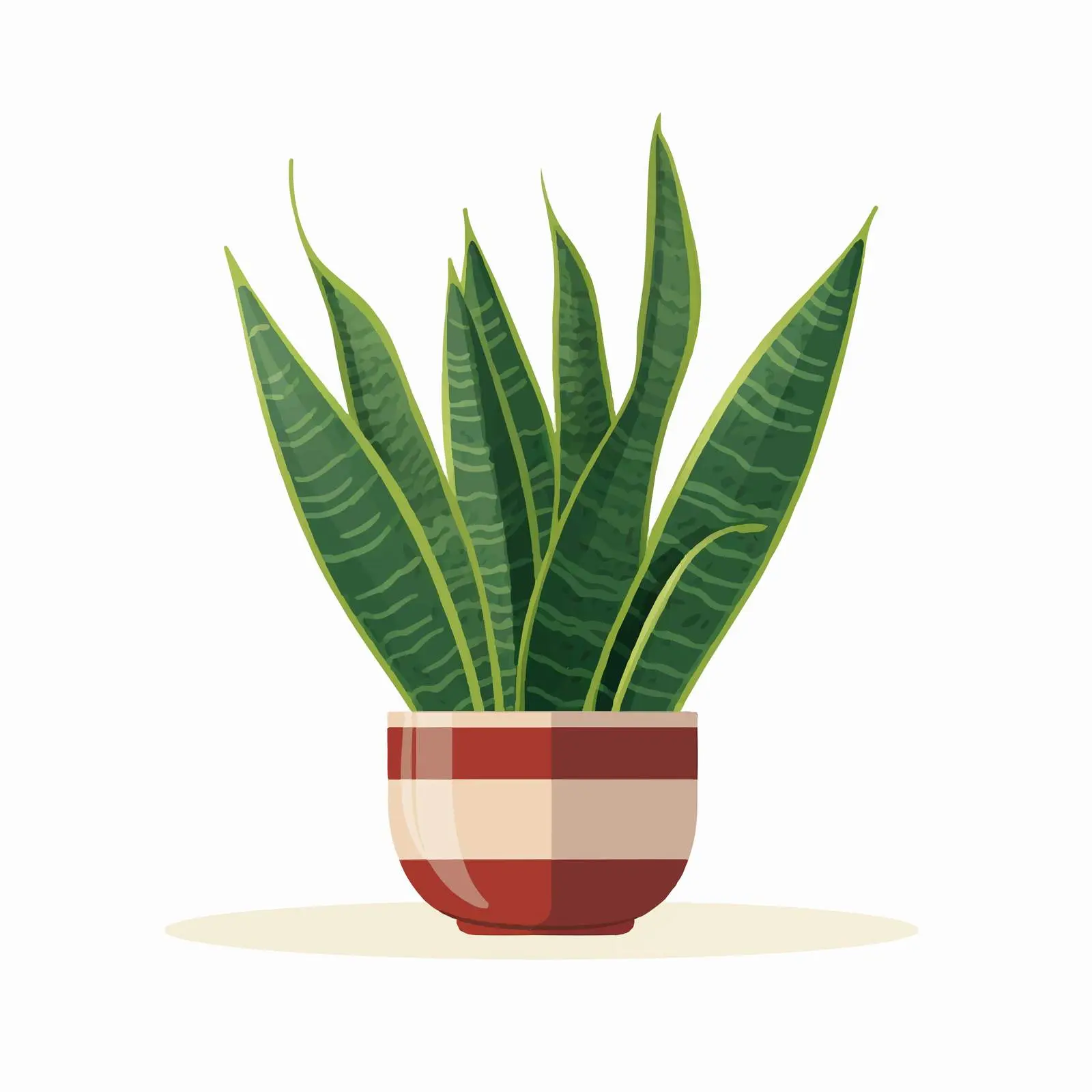 Sansevieria Green Snake Plant in Pot Illustration – free evil image from Dotvec