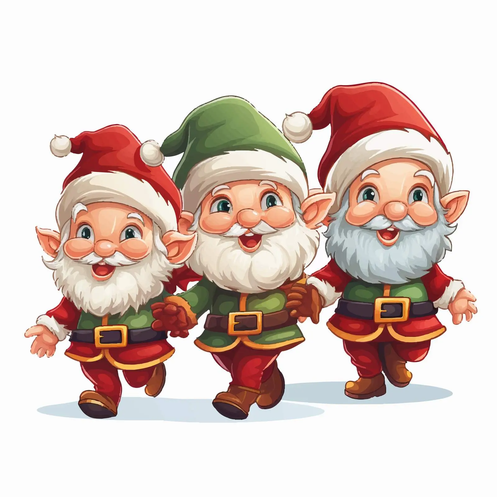 Santa and Elves Christmas Vector Illustration — free download from Dotvec