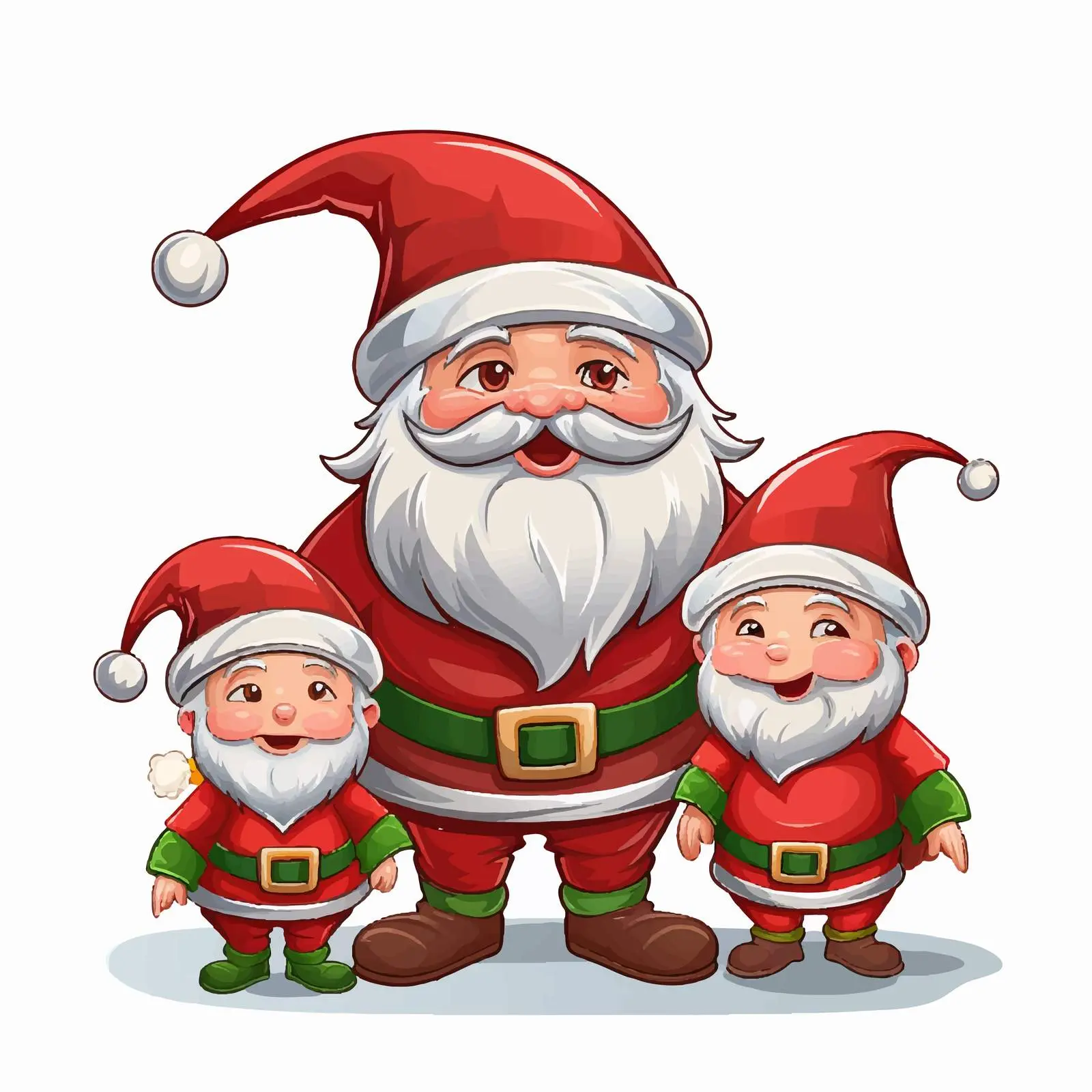Santa and Elves Christmas Illustration Vector – free december image from Dotvec