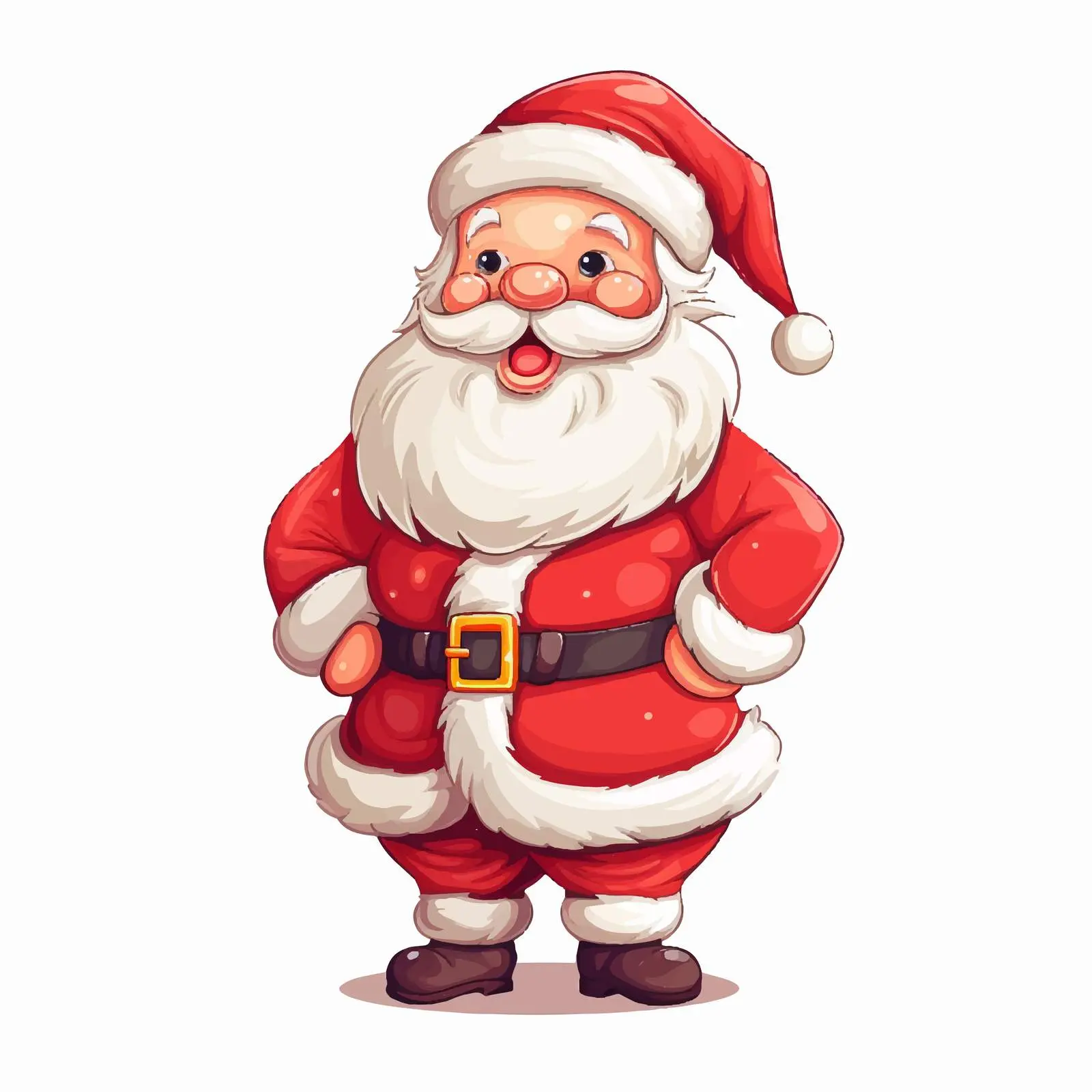 Santa Claus Cartoon Vector for Christmas Card – free christmas card image from Dotvec