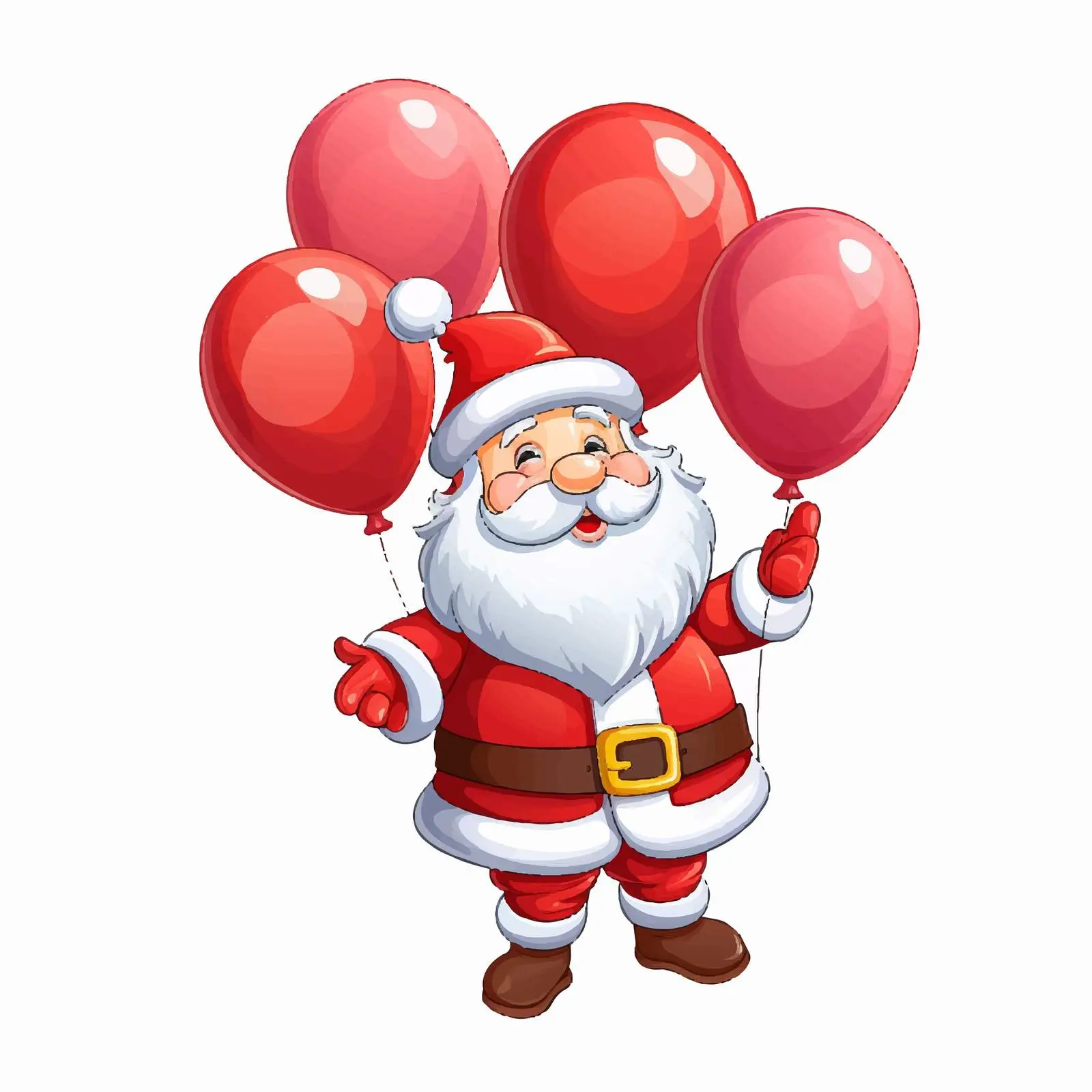 Santa Claus Holding Colorful Balloons Illustration — free download from Dotvec