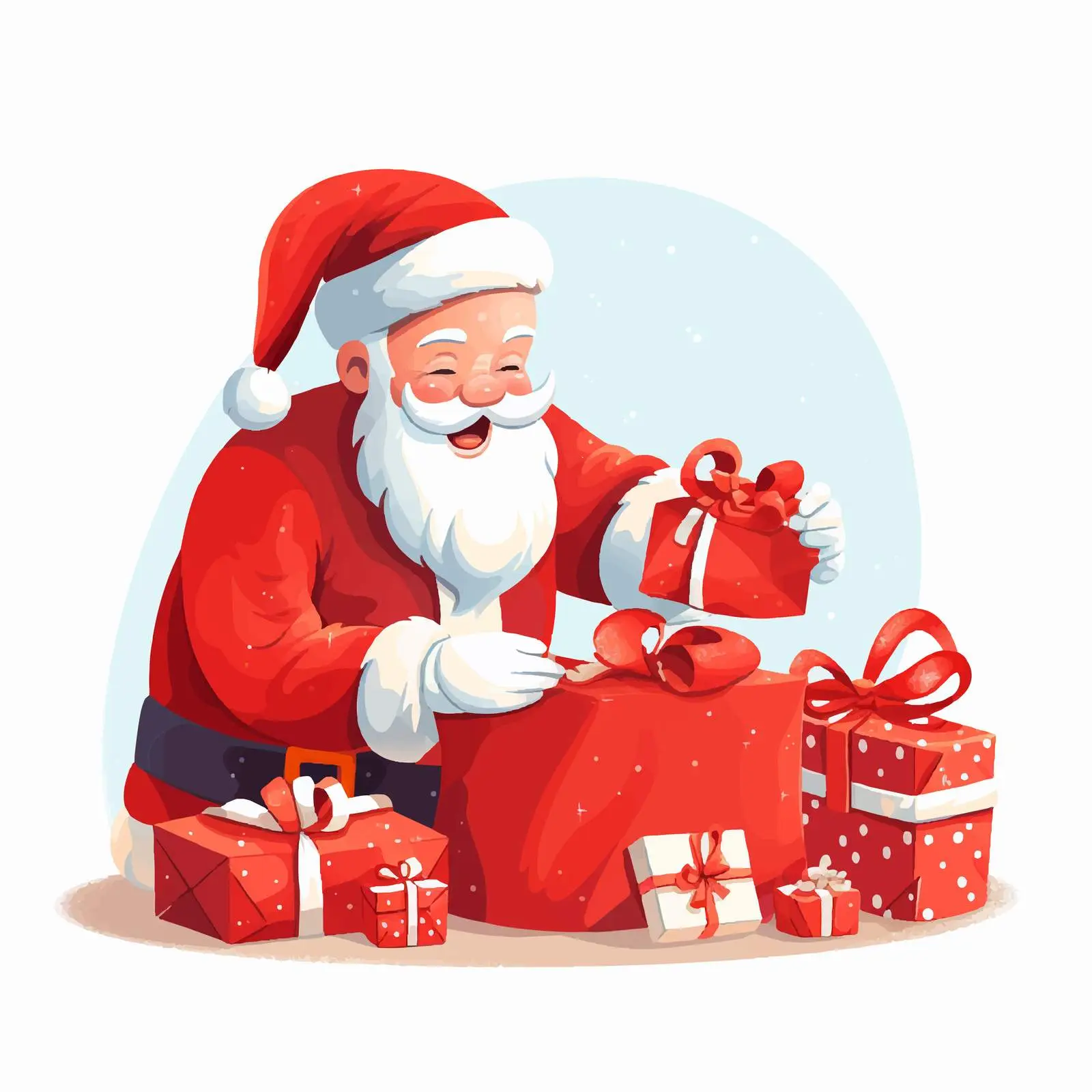 Santa Claus Preparing Christmas Gift Boxes — free download from Dotvec
