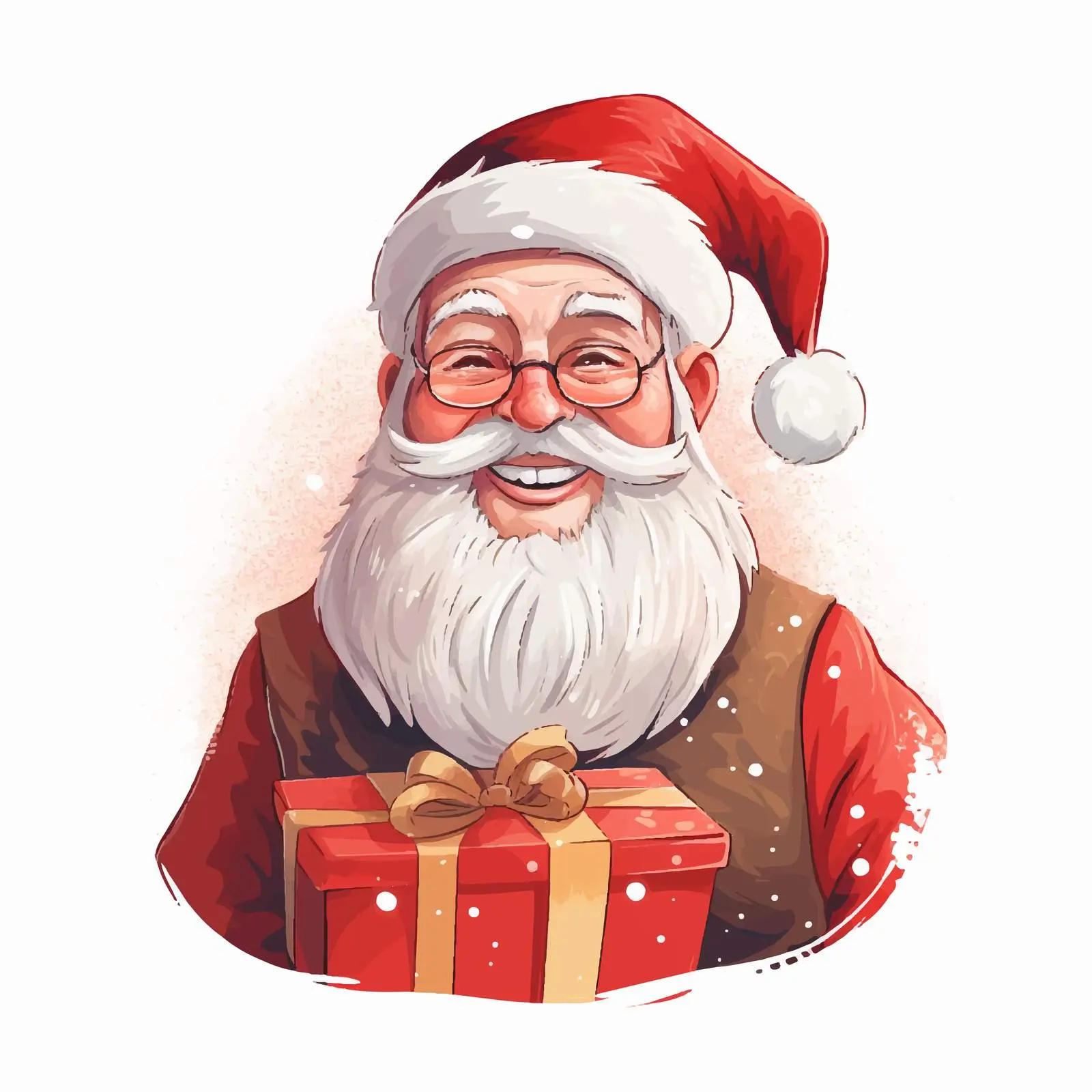 Santa Claus Holding Gift Box Vector Illustration — free download from Dotvec