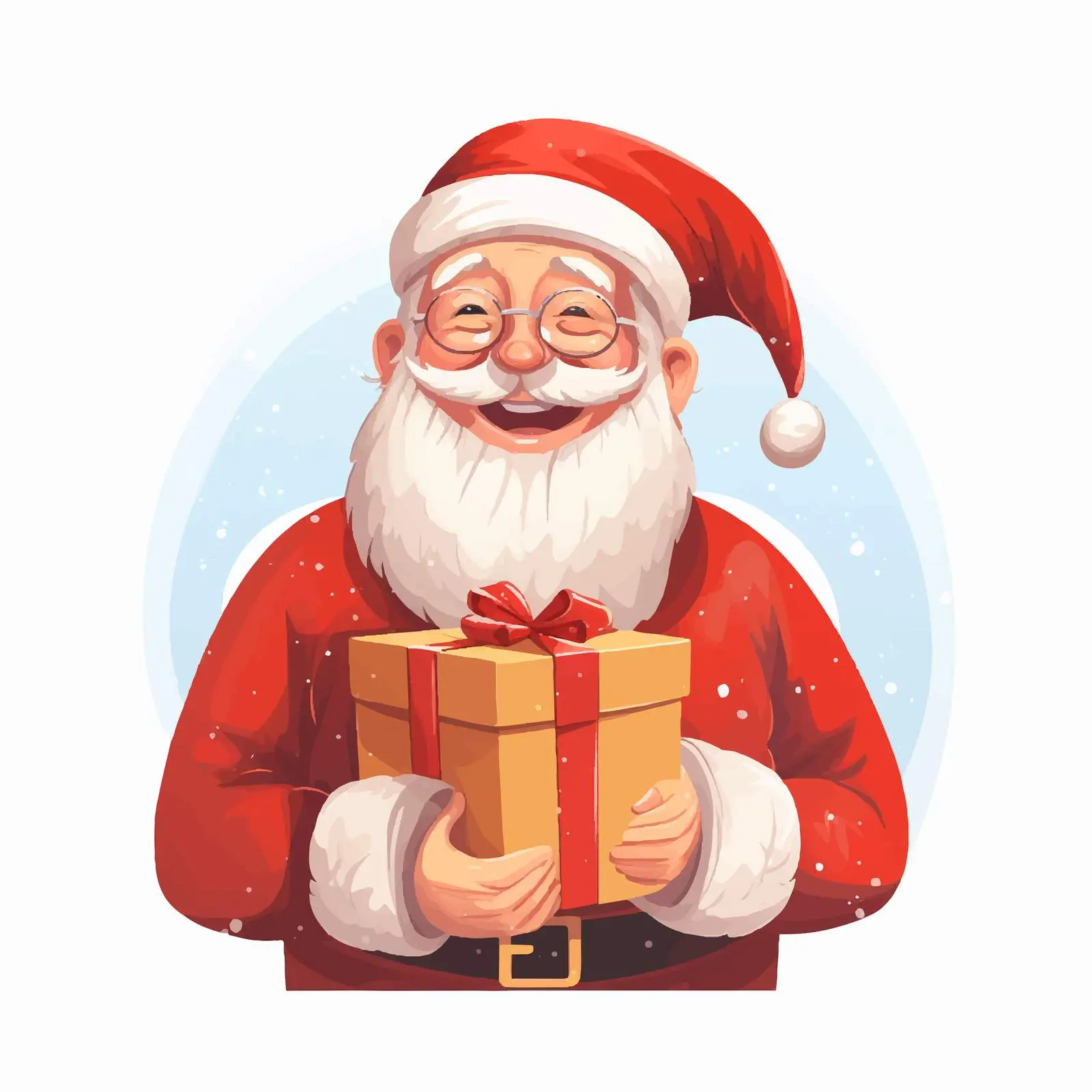 Santa Claus with Gift Box Vector Illustration — free download from Dotvec