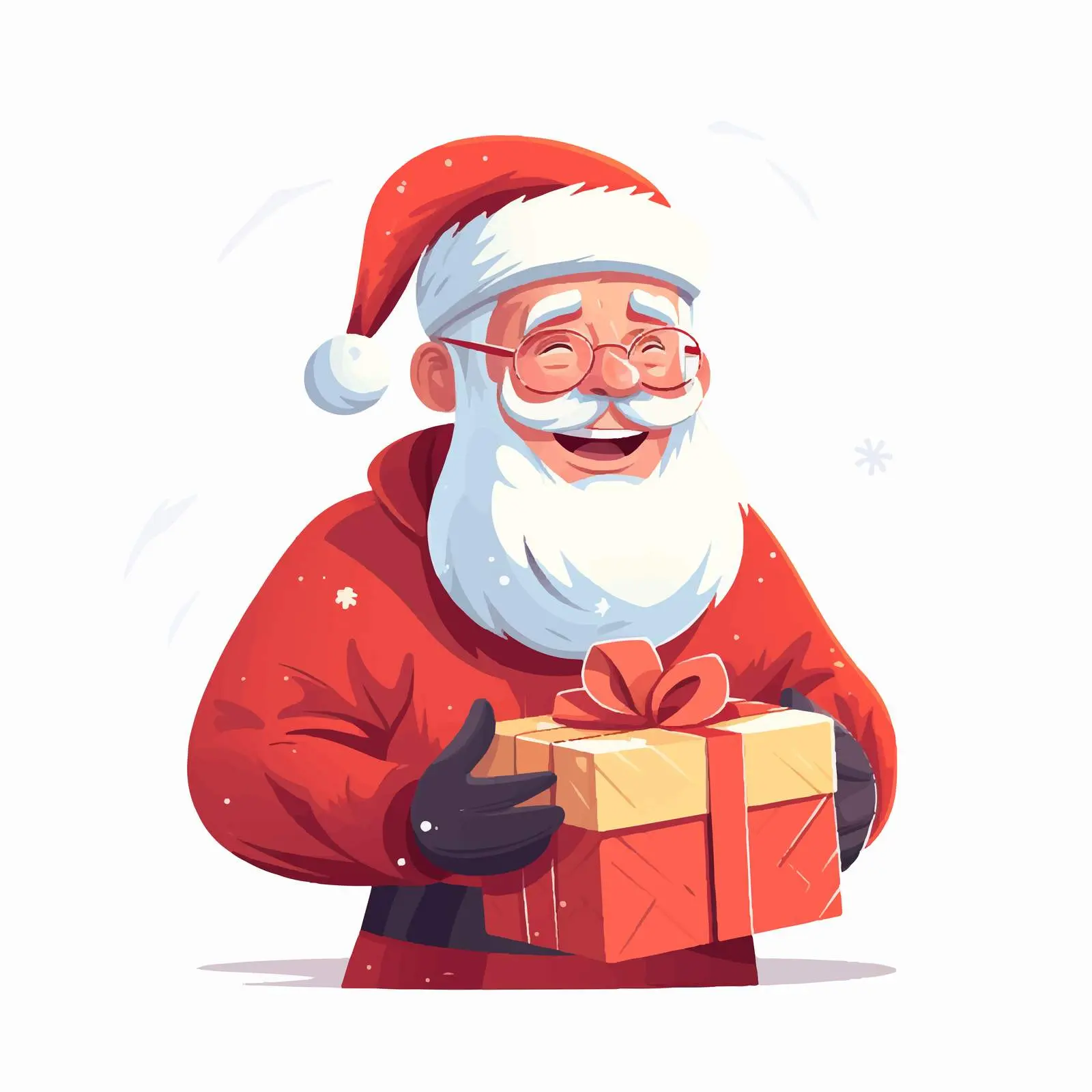 Santa Claus with Gift Box Vector Illustration — free download from Dotvec