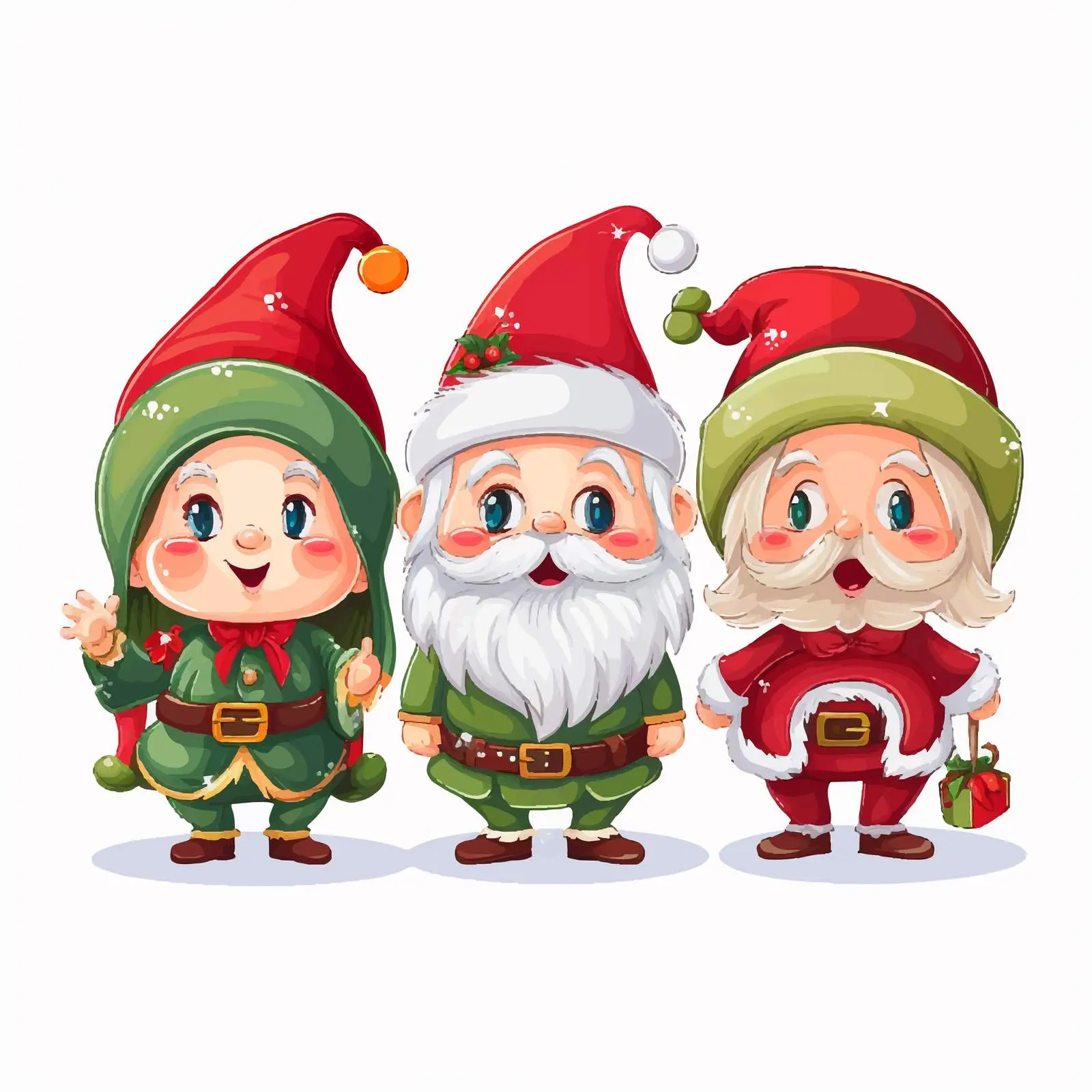 Santa and Elves Festive Vector Illustration — free download from Dotvec