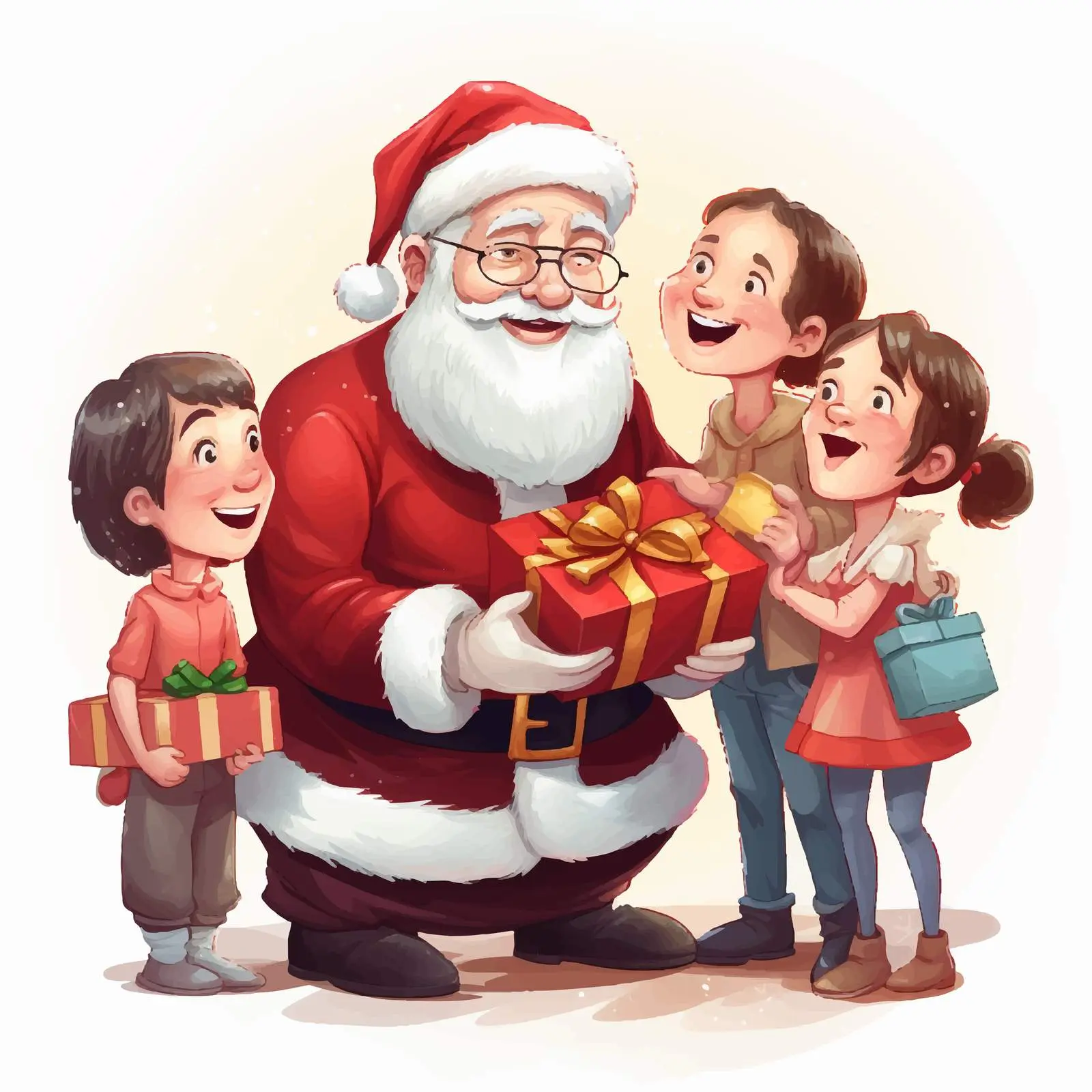 Santa Gifts Joy to Celebrating Happy People — free download from Dotvec