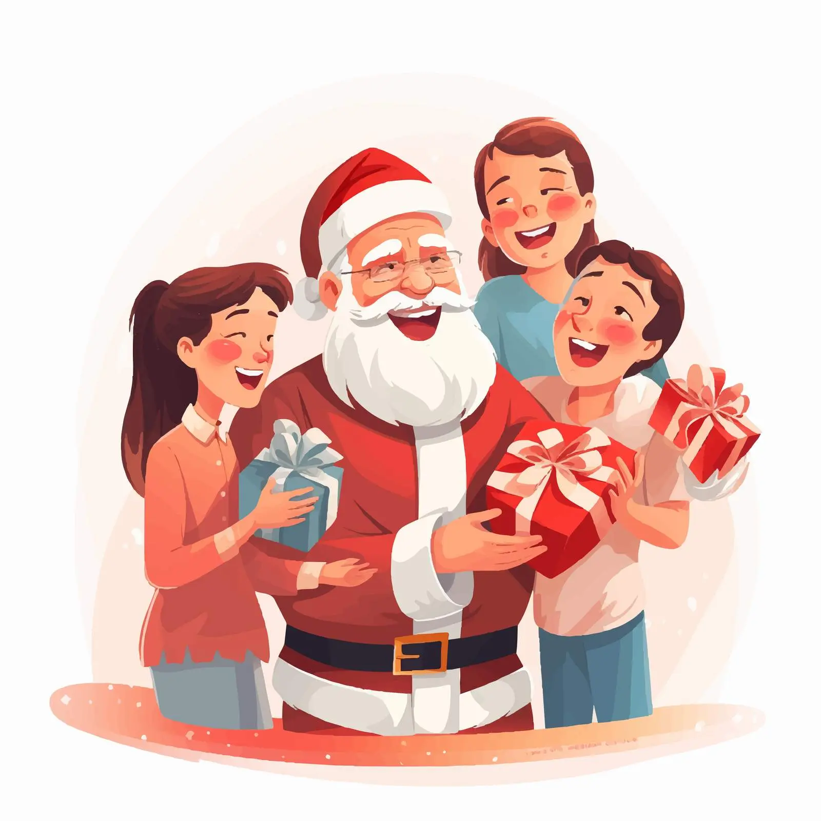 Santa Giving Gift to Happy Celebrators — free download from Dotvec