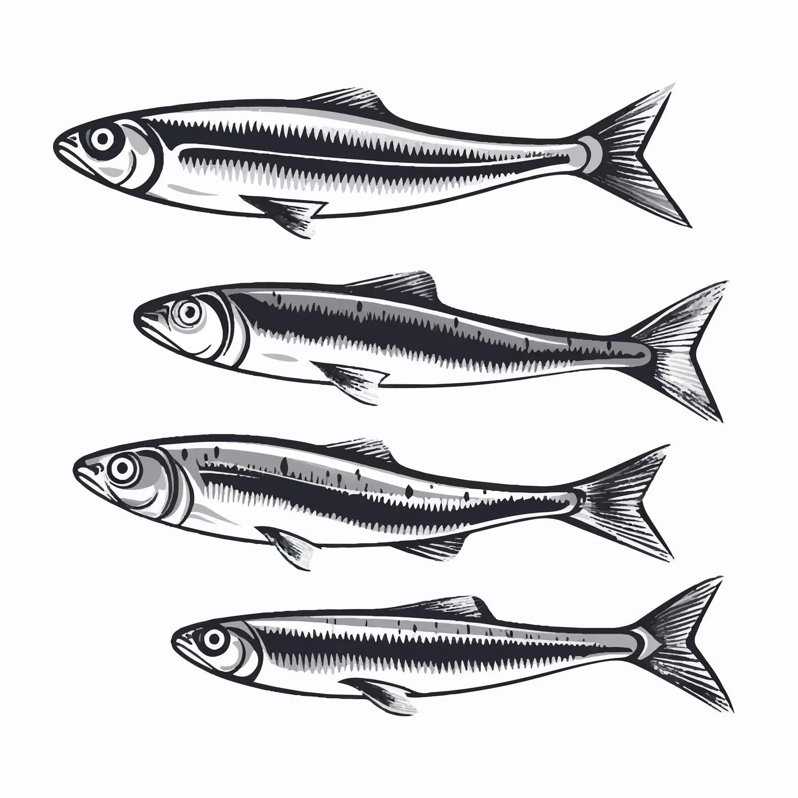 Sardine Fish Vector Illustration on White Background — free download from Dotvec