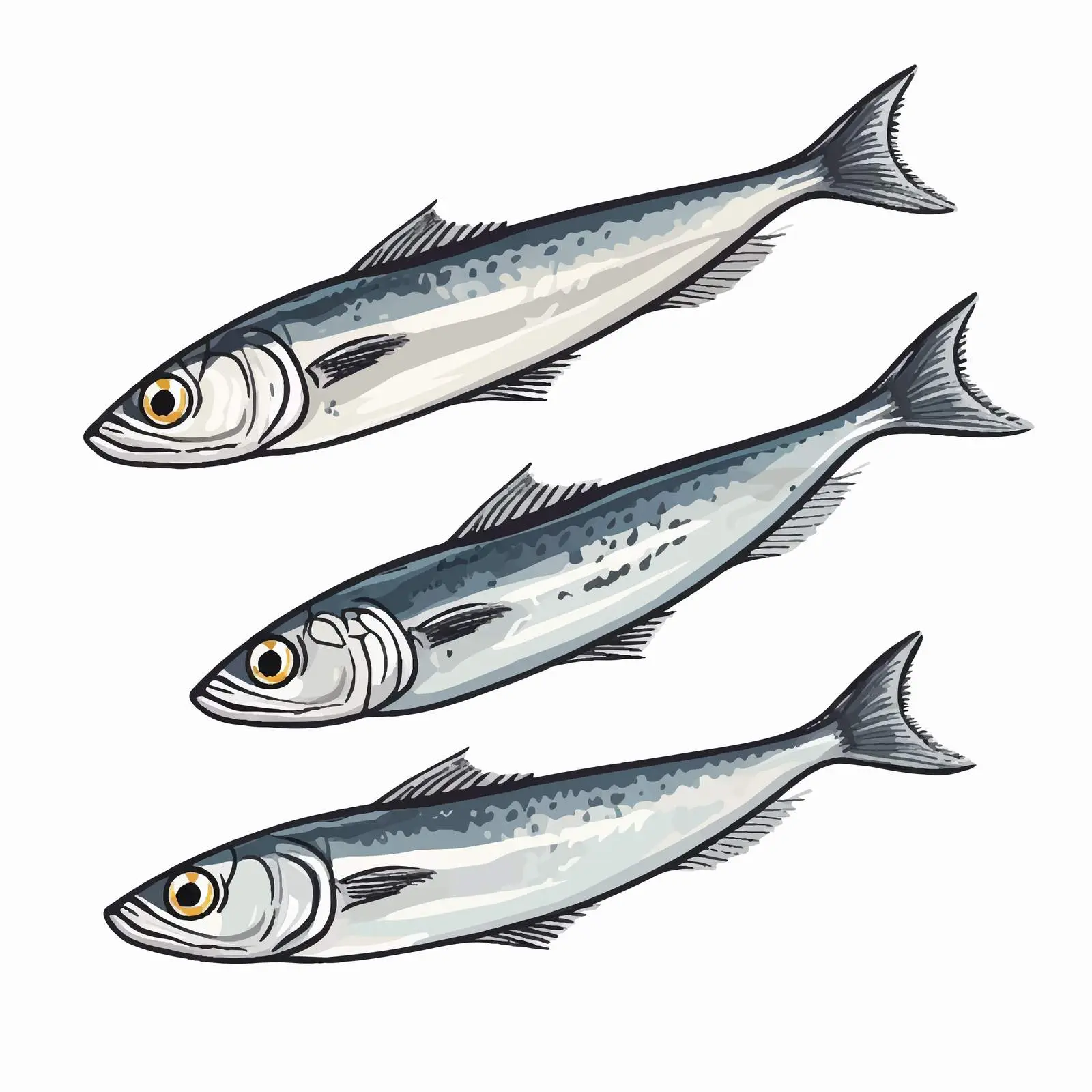 Sardine Fish Line Art Vector Illustration — free download from Dotvec
