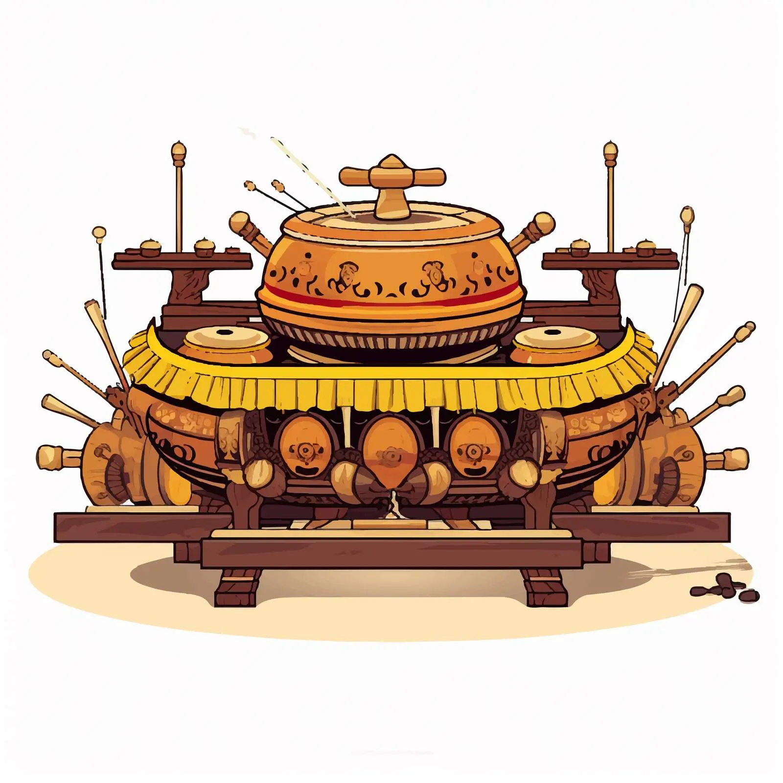 Saron Gamelan Vector Illustration on White Background – free traditional culture image from Dotvec