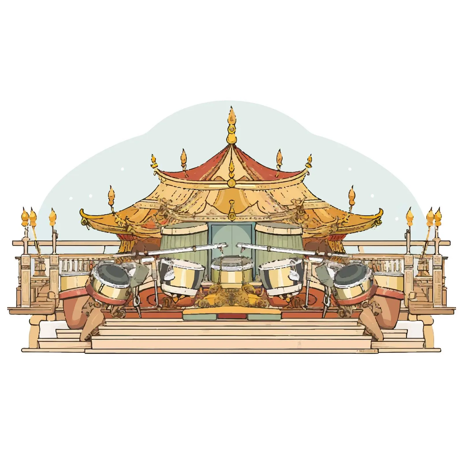 Saron Gamelan Vector Illustration on White Background — free download from Dotvec