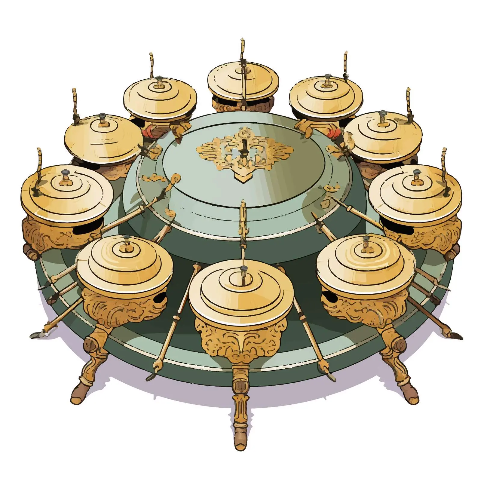 Saron Gamelan Vector Illustration on White Background — free download from Dotvec