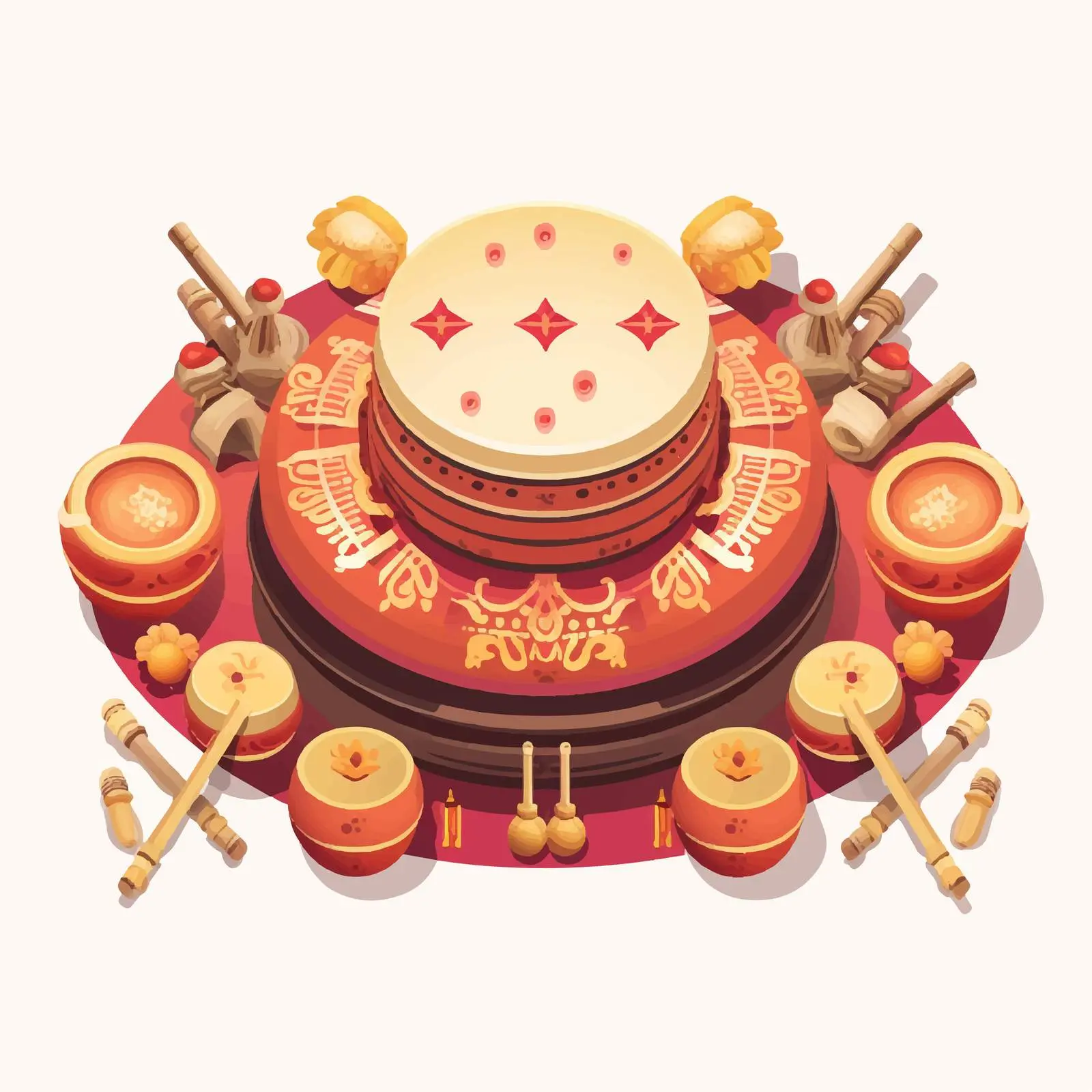 Saron Gamelan Vector Illustration on White Background — free download from Dotvec
