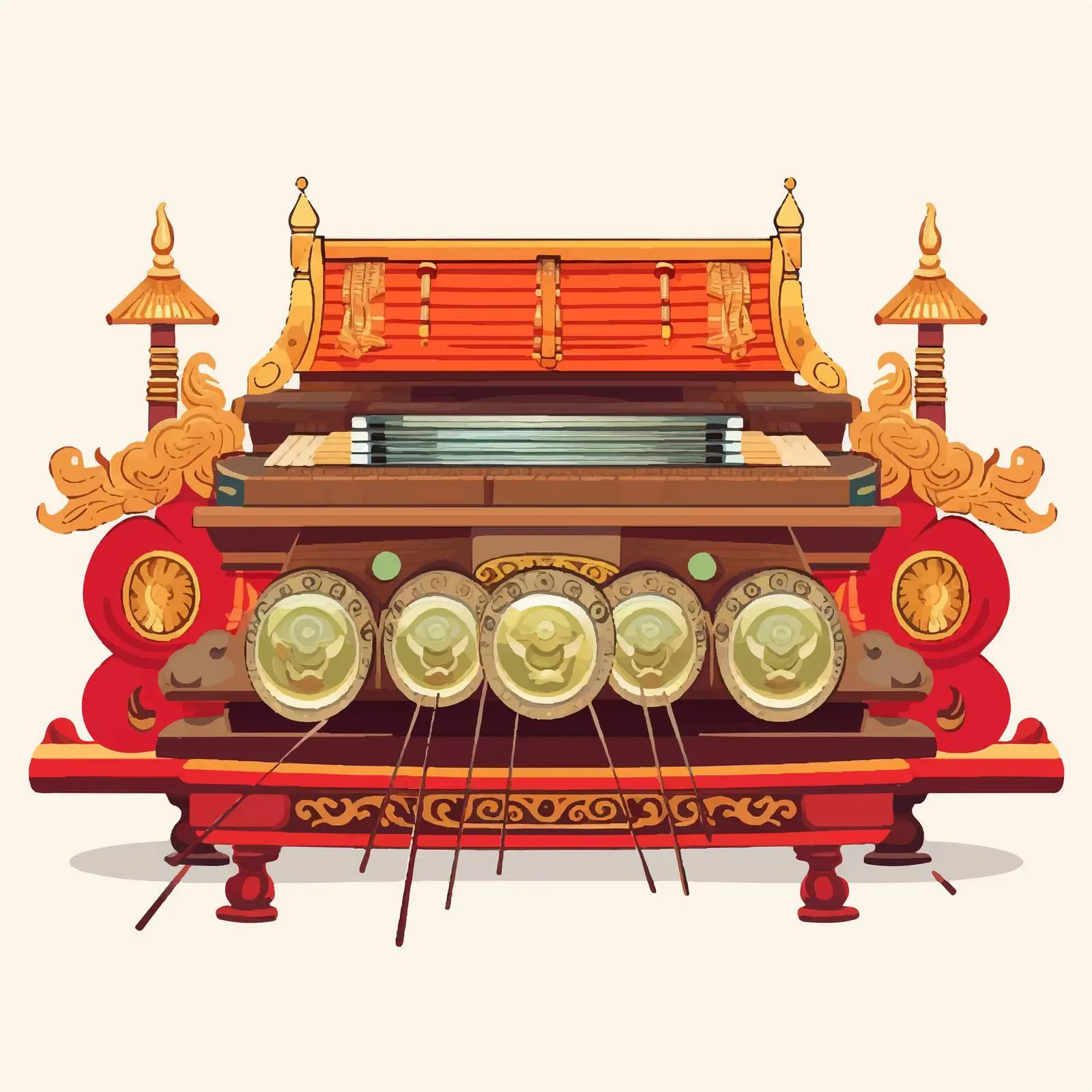 Saron Gamelan Vector Illustration on White Background — free download from Dotvec