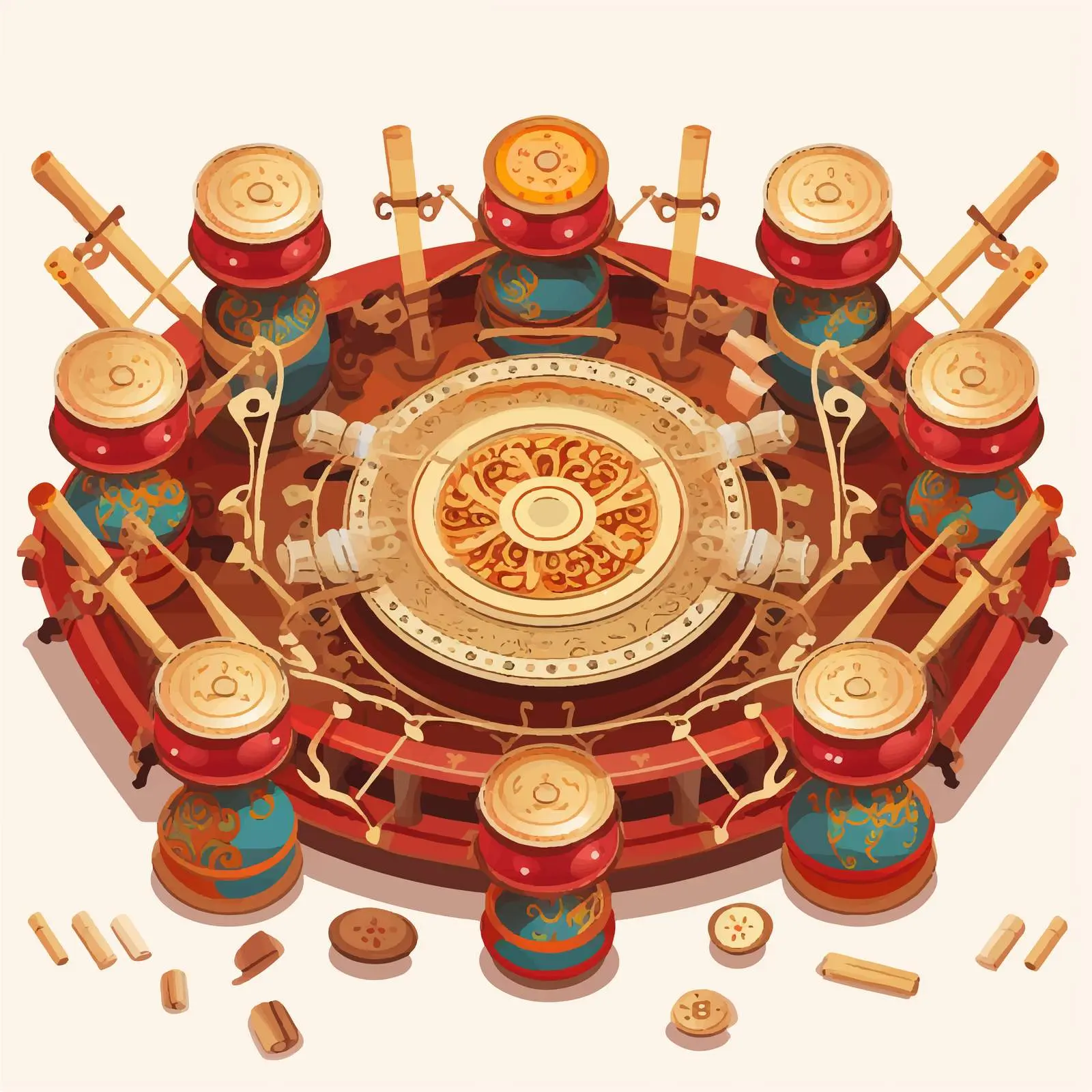 Saron Gamelan Vector Illustration on White Background — free download from Dotvec