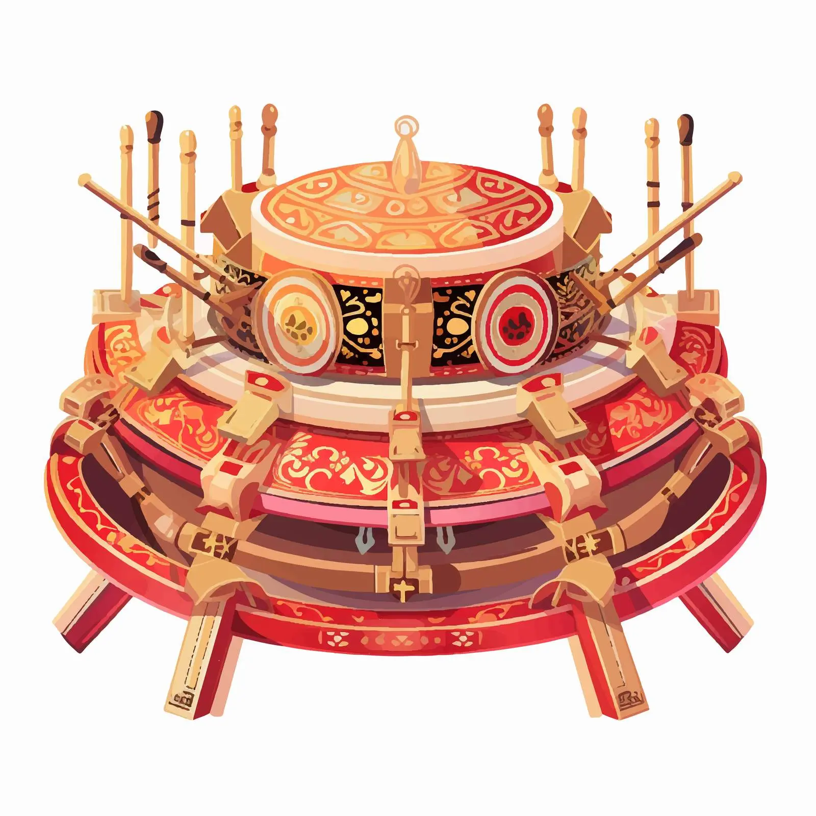 Saron Gamelan Vector Illustration on White Background — free download from Dotvec
