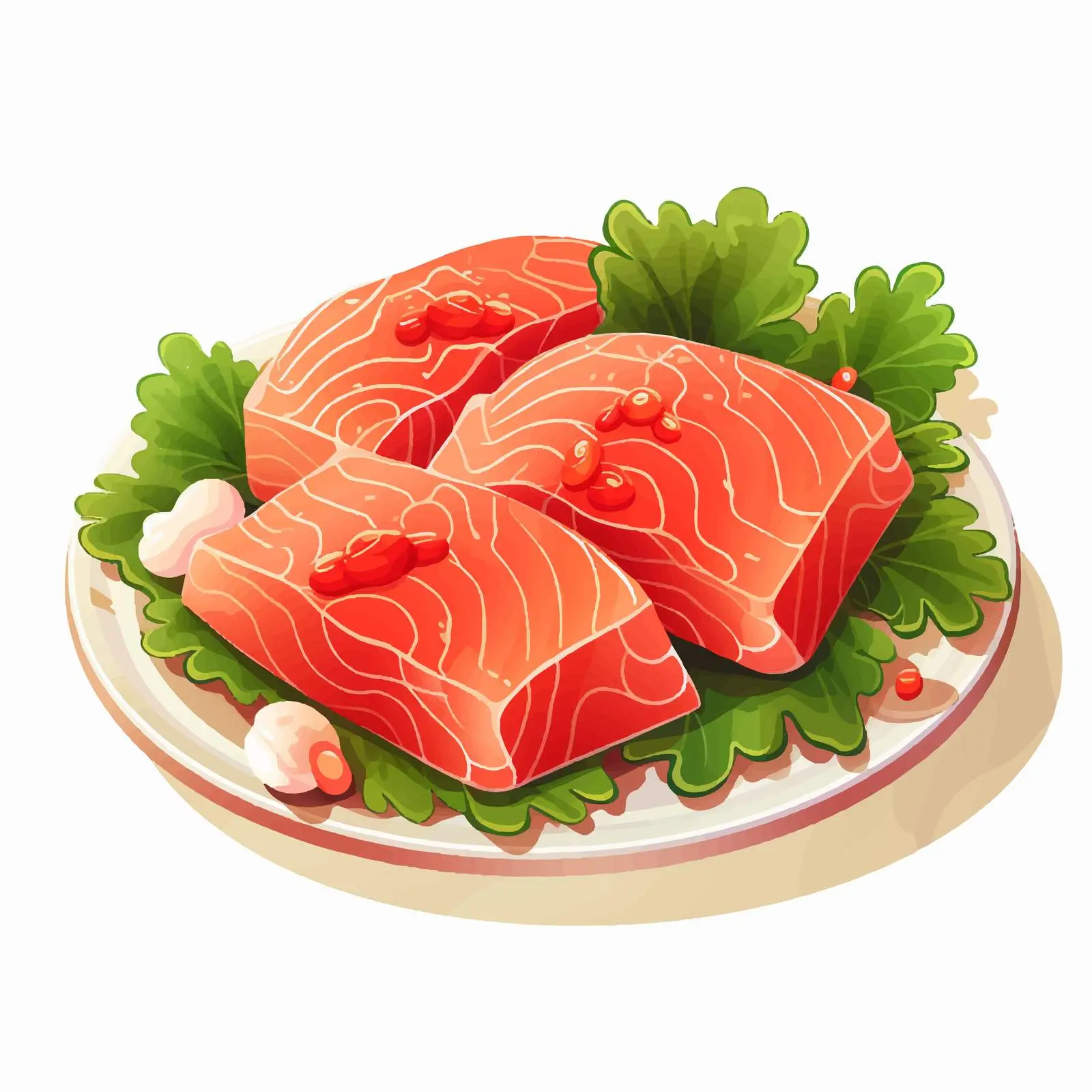Fresh Sashimi Red Fish Slices on Leaf – free tasting image from Dotvec