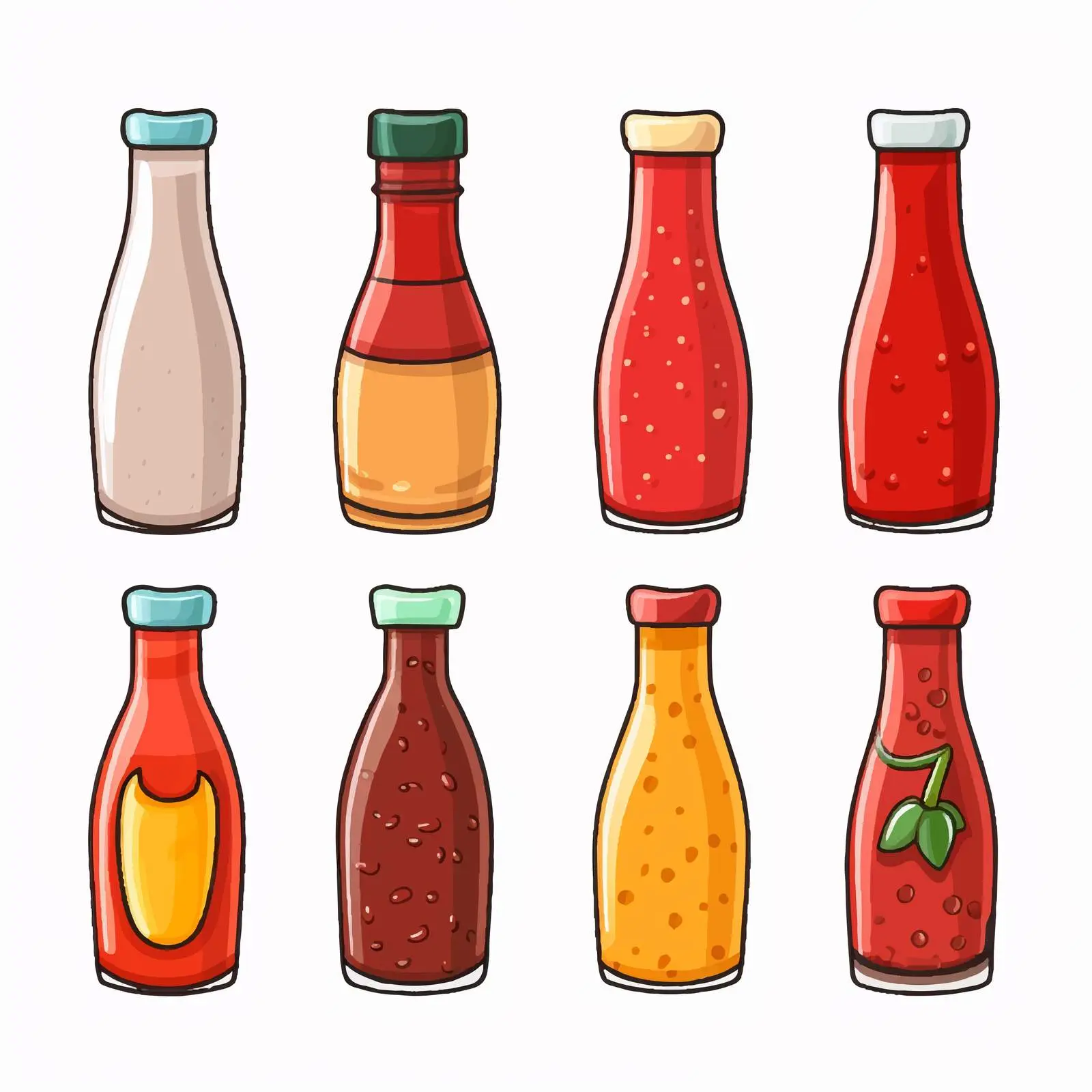 Line Art Sauce Bottle Vector Illustration — free download from Dotvec