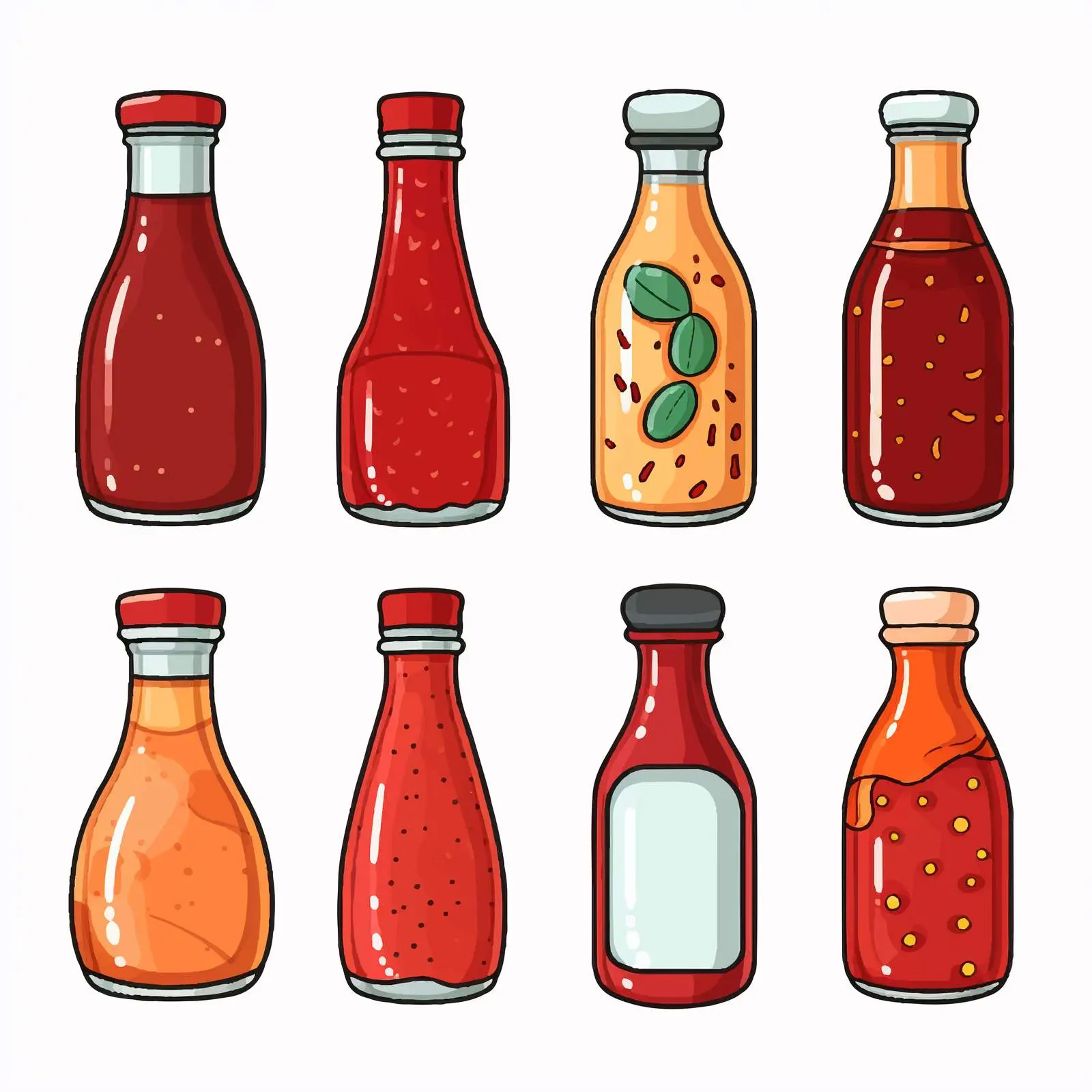 Line Art Sauce Bottle Vector Illustration — free download from Dotvec