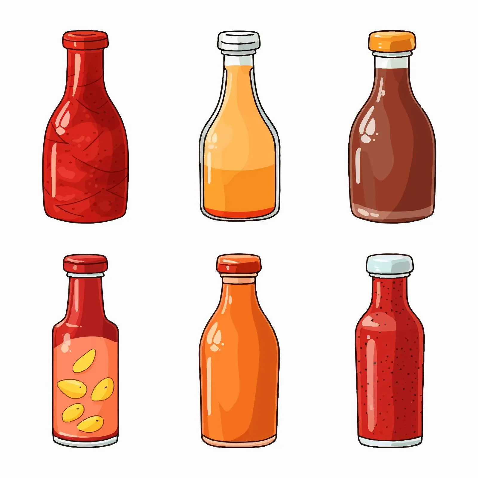 Line Art Sauce Bottle Vector Illustration — free download from Dotvec