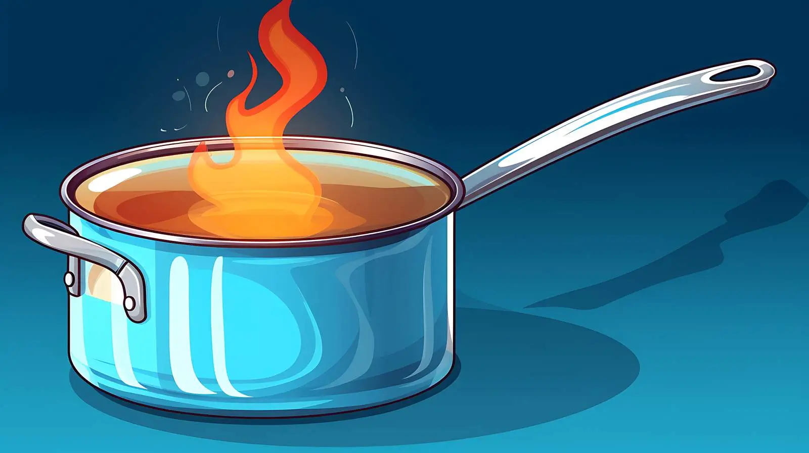 Cartoon Steel Saucepan on Burner — free download from Dotvec