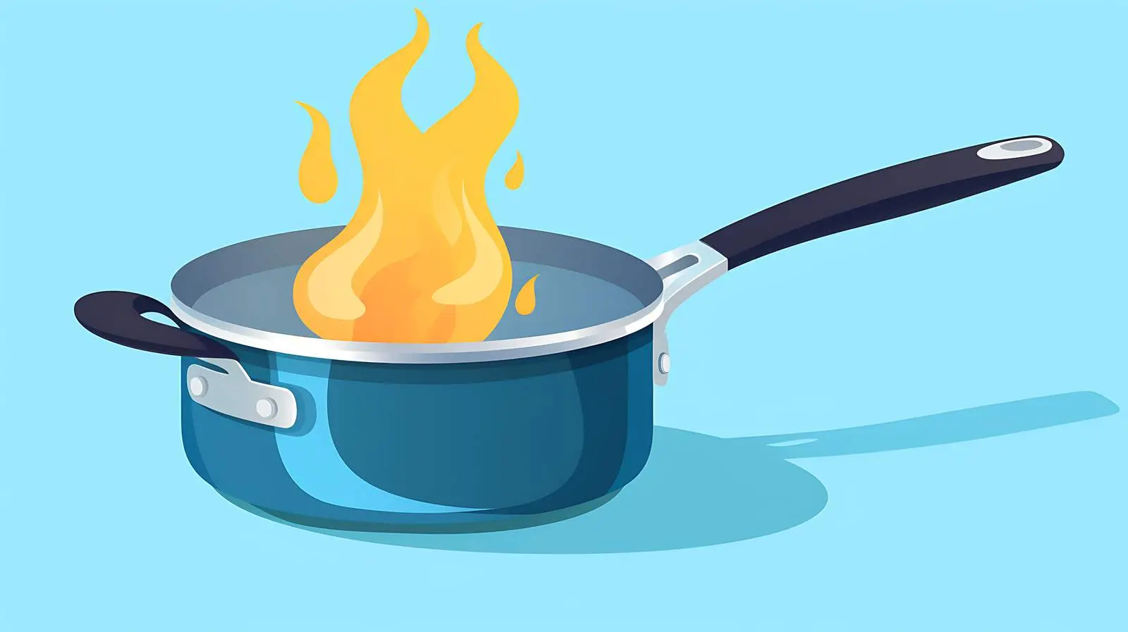 Cartoon Steel Cooking Pot on Burner — free download from Dotvec