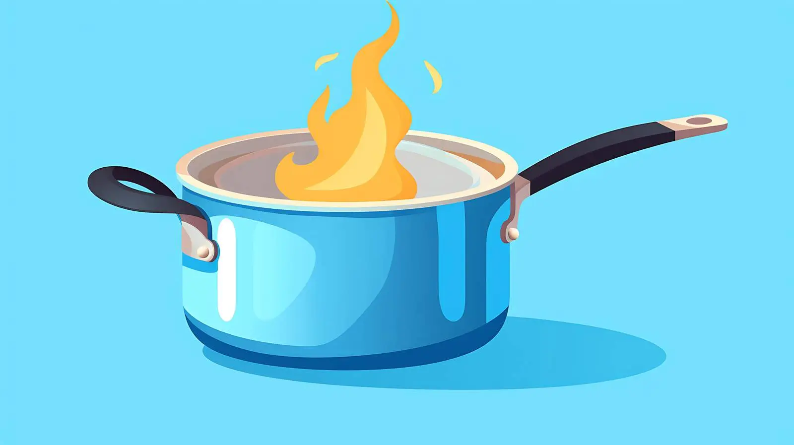 Cartoon Steel Pot on Stovetop — free download from Dotvec